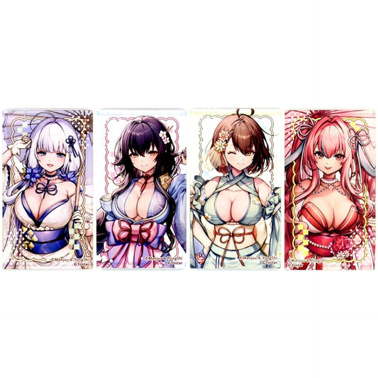 Set of 4 C Prize Acrylic Block Kujicolle Azur Lane Wasou Style [USED]