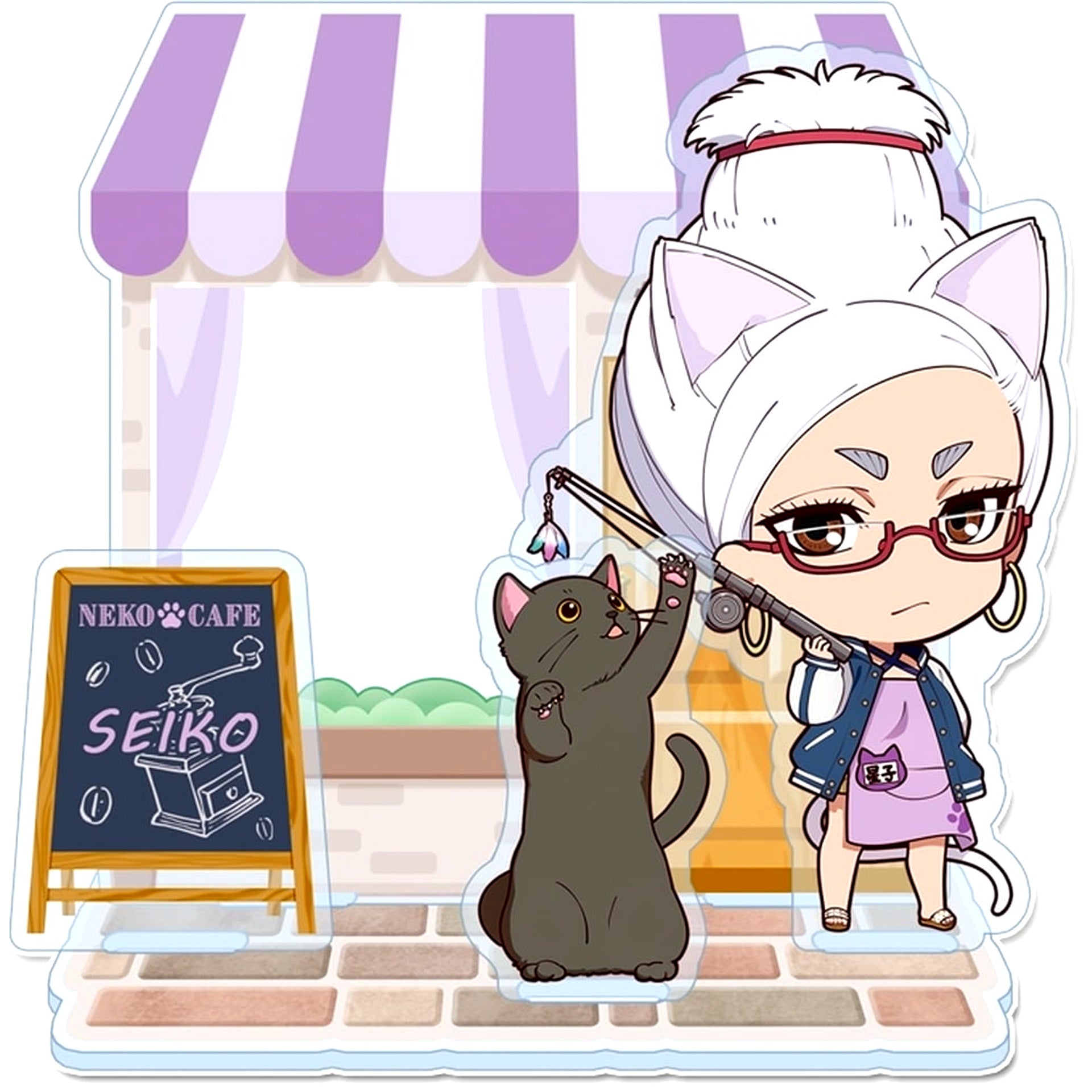 Seiko Ayase Cat Cafe Dandadan Puchichoko Mini Acrylic Diorama [USED]