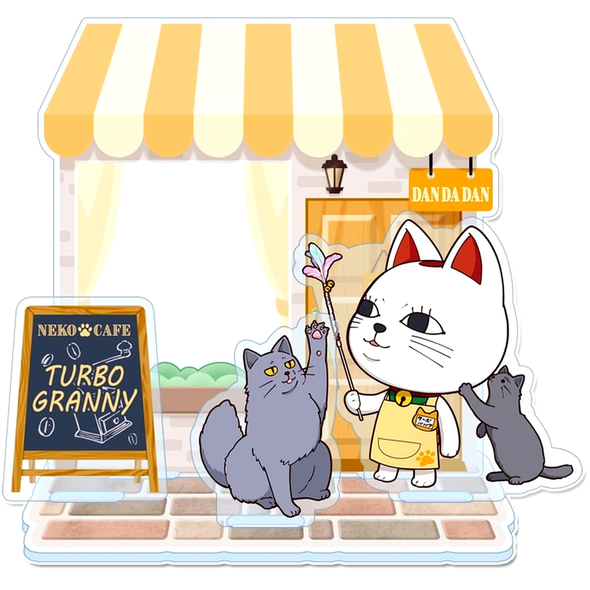 Turbo Granny Beckoning Cat Cat Cafe Dandadan Puchi Choco Mini Acrylic Diorama [USED]