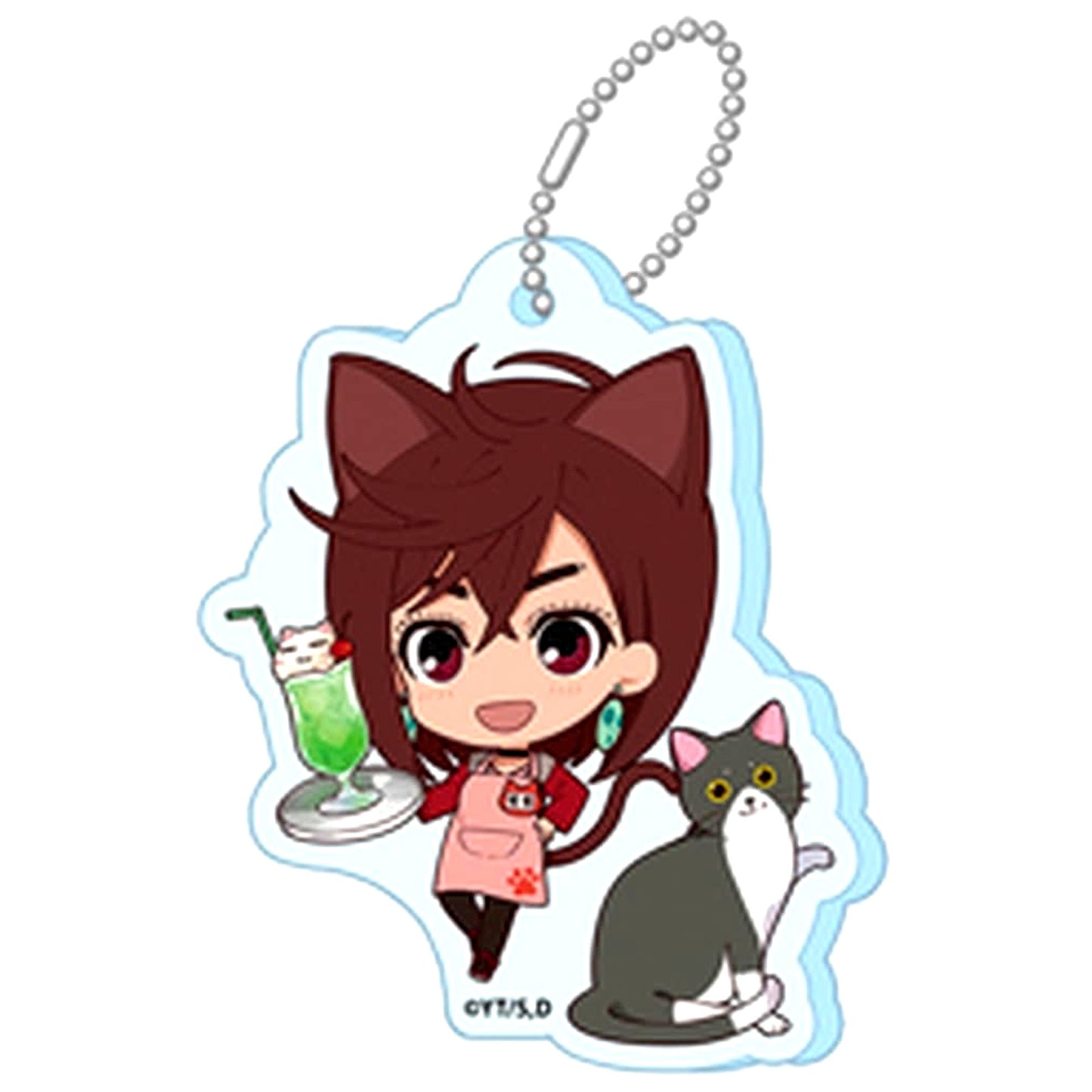 Dandadan Momo Ayase Die-cut Petit Choco Trading Acrylic Keychain Cat Cafe [USED]