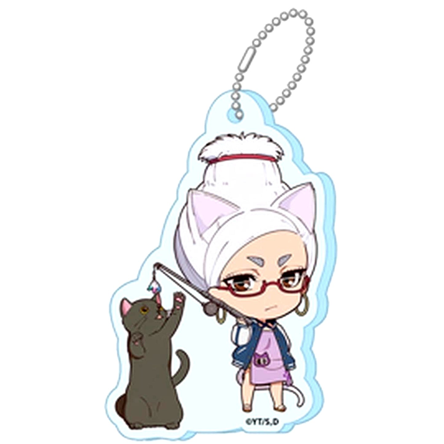 Dandadan Seiko Ayase Die-cut Petit Choco Trading Acrylic Keychain Cat Cafe [USED]