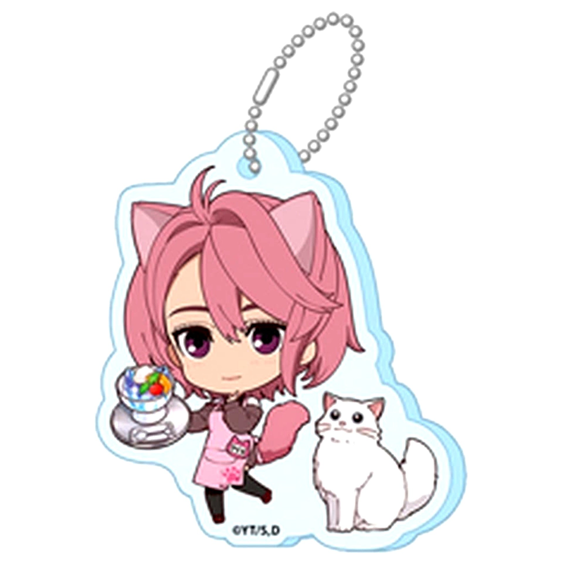 Dandadan Aira Shiratori Die-cut Petit Choco Trading Acrylic Keychain Cat Cafe [USED]