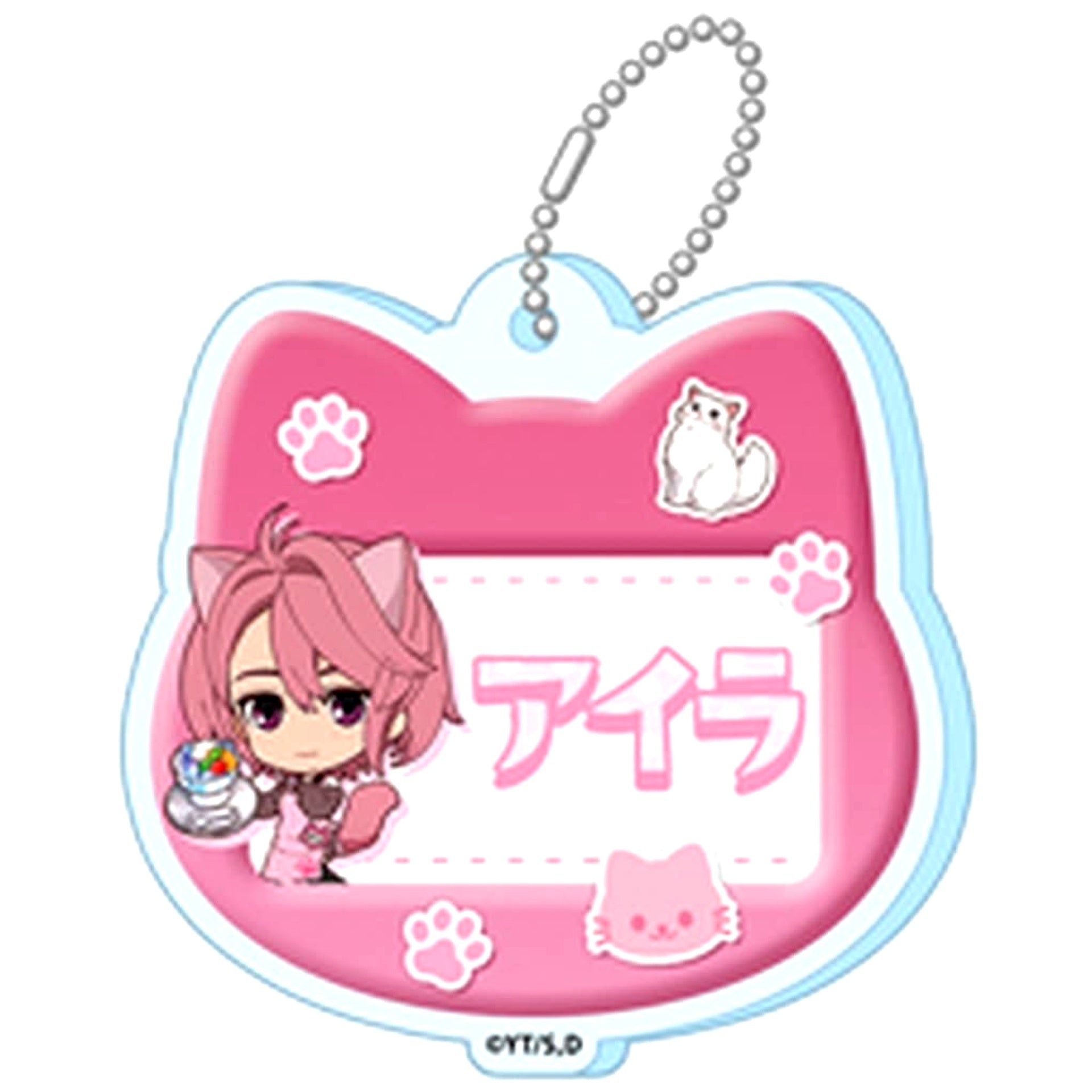 Dandadan Aira Shiratori Name Tag Puchi Choko Trading Acrylic Keychain Cat Cafe [USED]