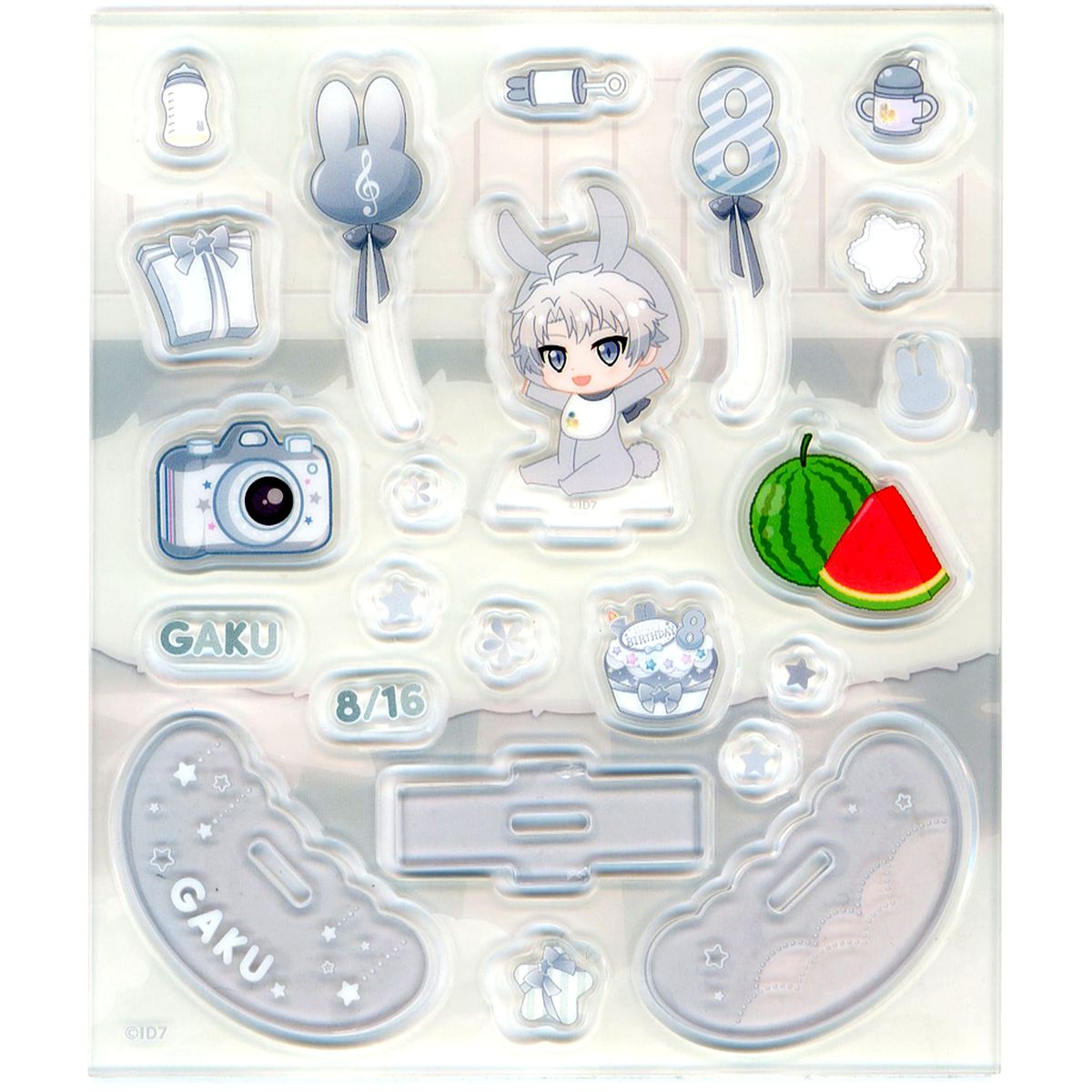 Gaku Yaotome IDOLiSH7 Baby Komyu Acrylic Flake & Swaying Stand [USED]
