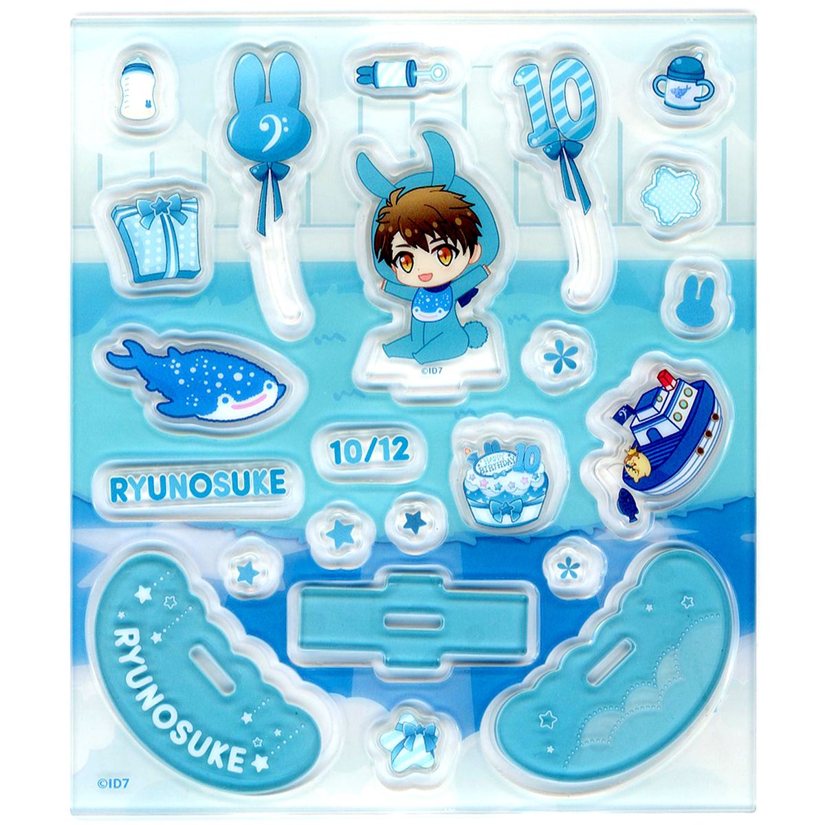 Ryunosuke Tsunashi IDOLiSH7 Bebi Komyu Acrylic Flake & Swaying Stand [USED]