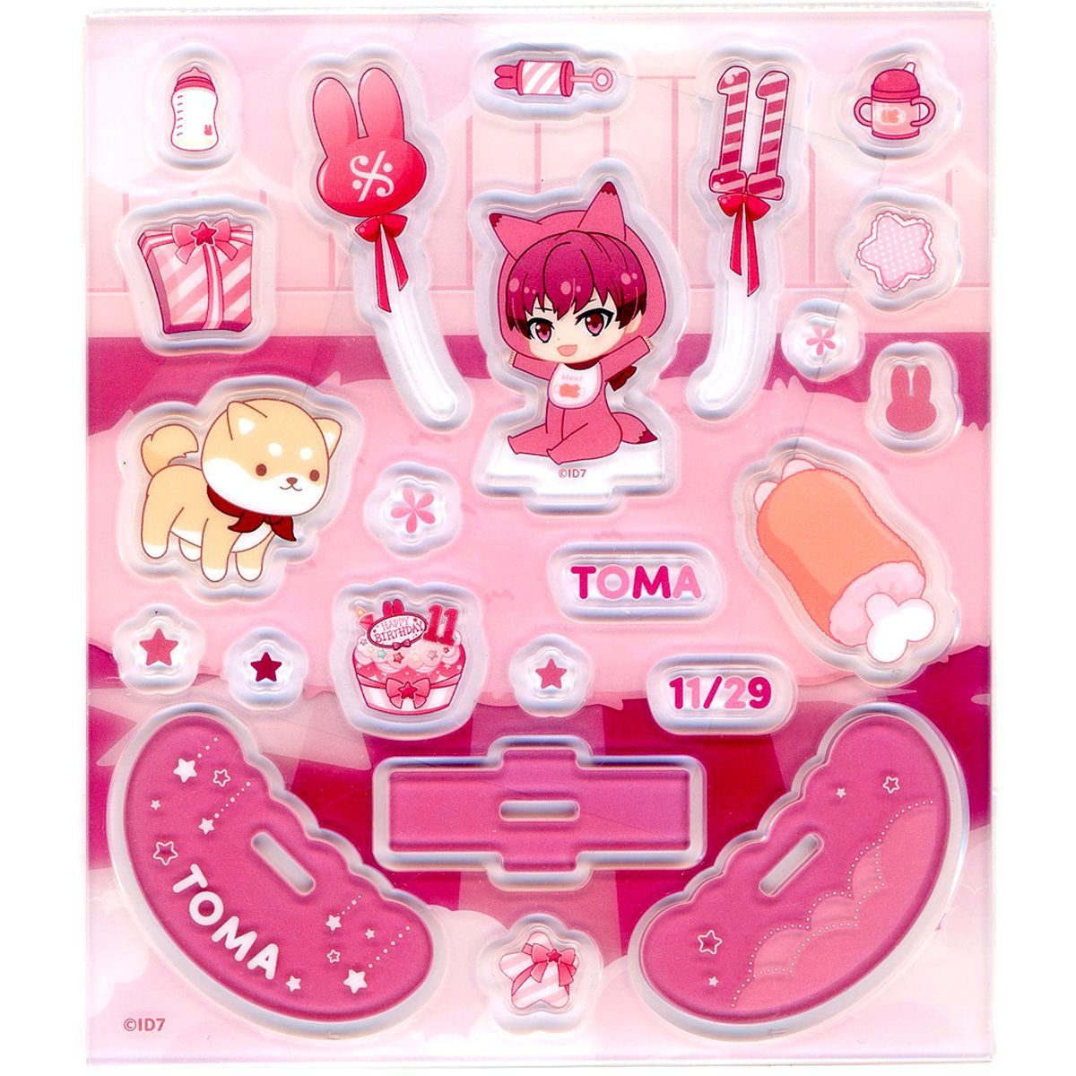 Toma Inumaru IDOLiSH7 Bebi Komyu Acrylic Flake & Swaying Stand [USED]