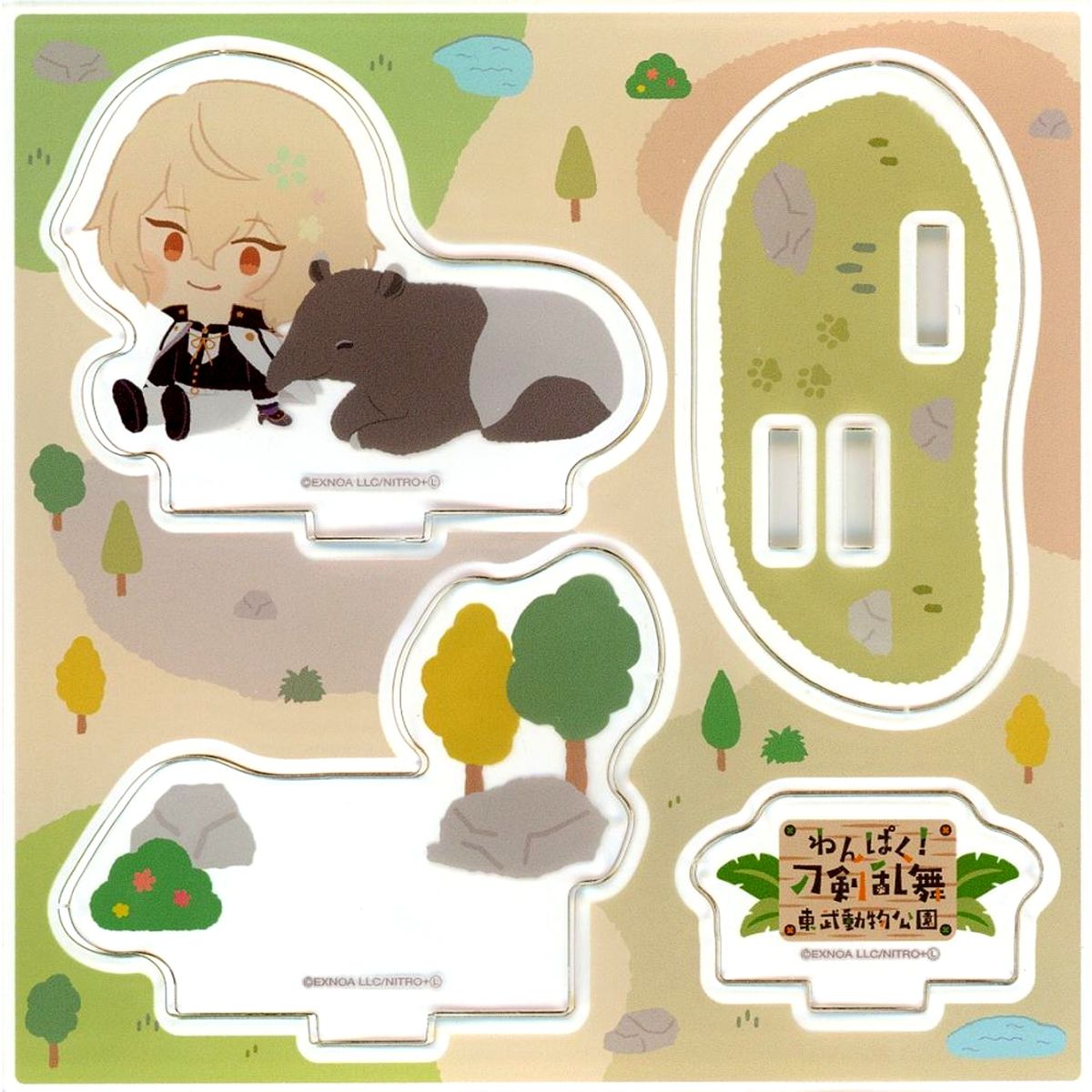 Higekiri Wanpaku! Touken Ranbu x Tobu Zoo Acrylic Stand Plate [USED]