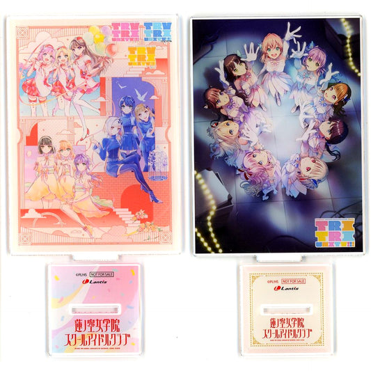 Group Set of 2 Acrylic Stands Animate Purchase Bonus Item for Love Live! Hasunosora Girls' High School Idol Club 3rd Live Tour TRY TRI UNITY!!! Blu-ray Memorial BOX Single Item [USED]