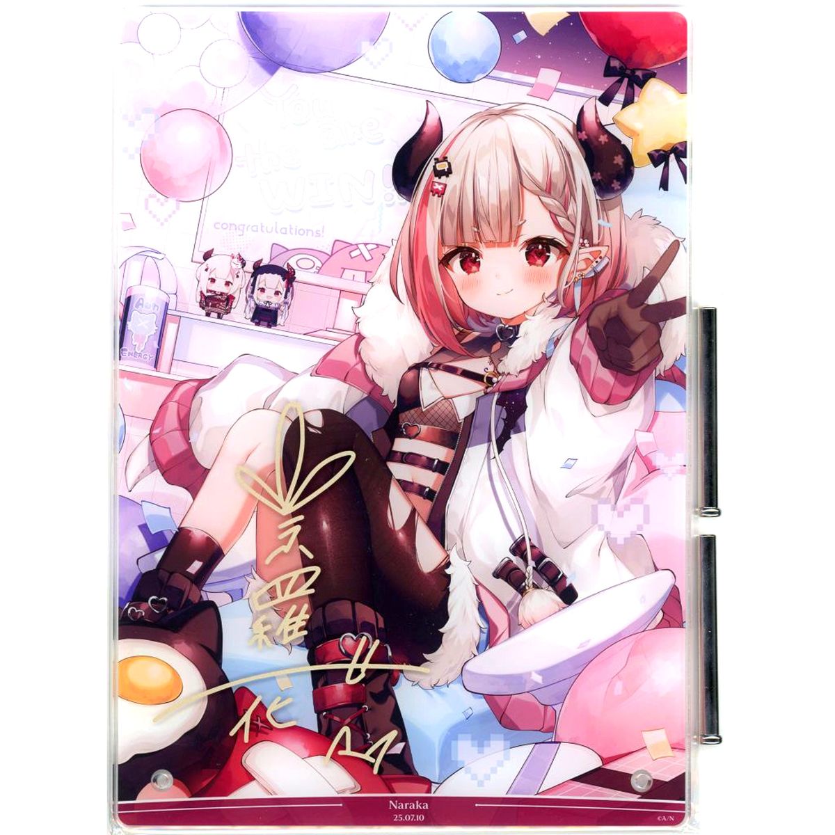 Naraka B5 Acrylic Panel Foil-pressed Autographed Virtual YouTuber Nijisanji 2025 Birthday Bundle Bonus [USED]