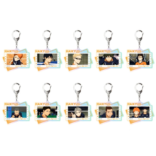 Set of 10 Haikyu!! The Movie Decisive Battle at the Garbage Dump Aurora Acrylic Keychain Karasuno High School BOX [USED]