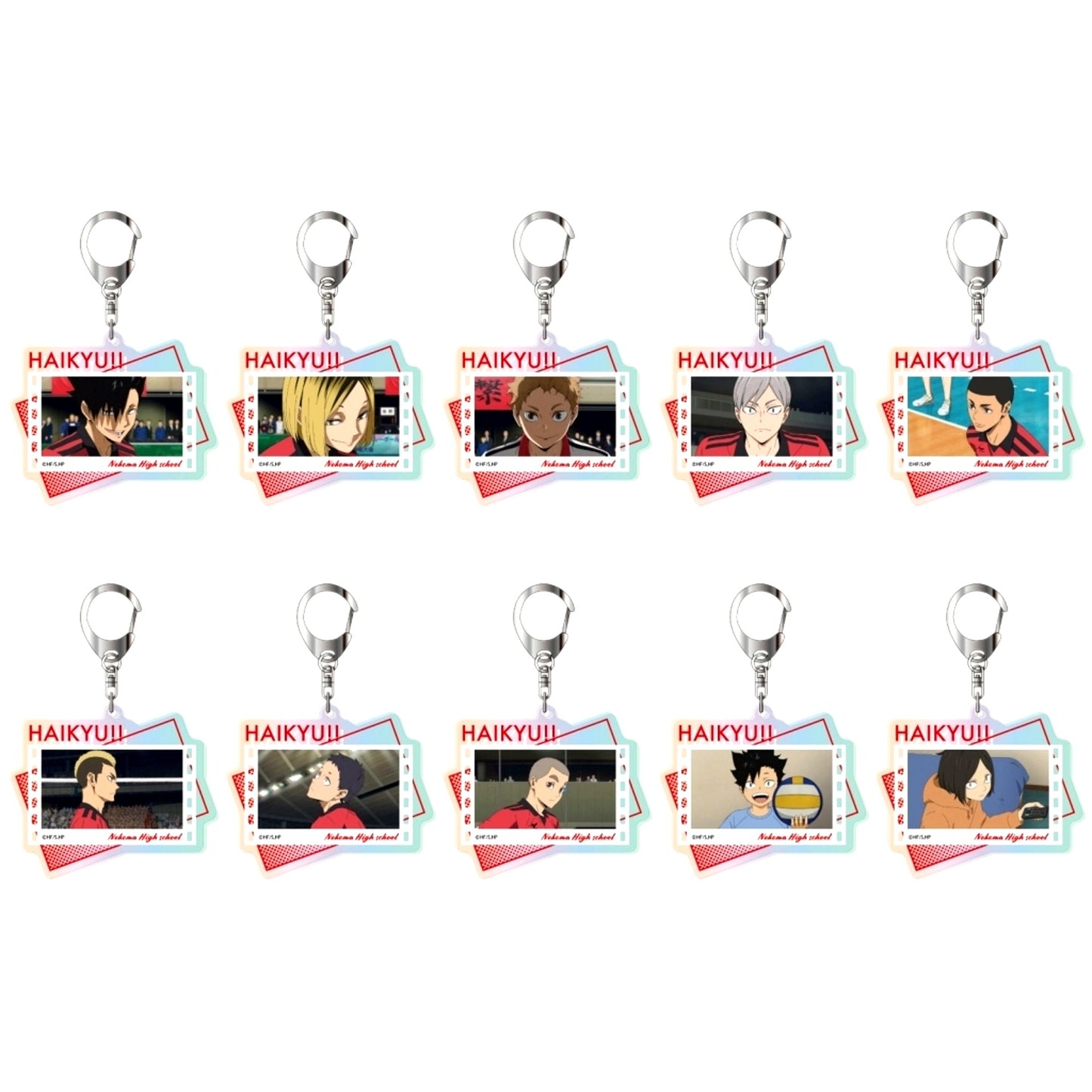 Set of 10 Haikyu!! The Movie Decisive Battle at the Garbage Dump Aurora Acrylic Keychain Nekoma High School BOX [USED]