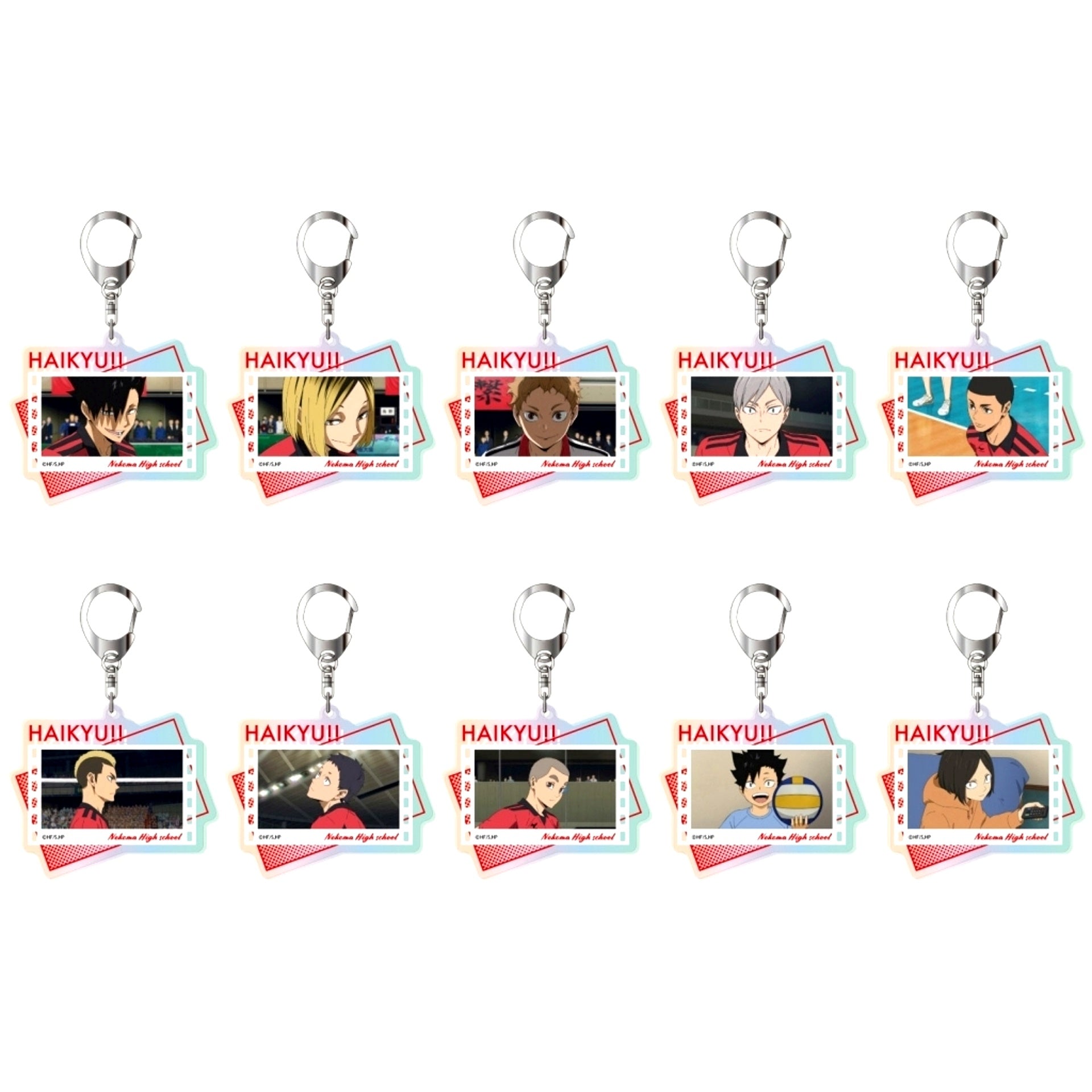 Set of 10 Haikyu!! The Movie Decisive Battle at the Garbage Dump Aurora Acrylic Keychain Nekoma High School BOX [USED]