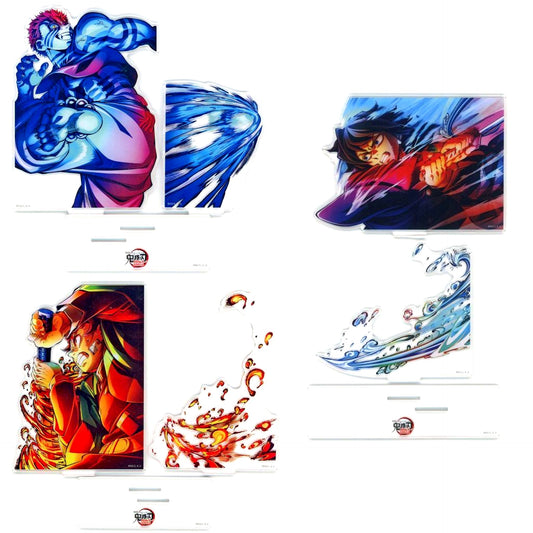 Set of 3 Layered Acrylic Stand Demon Slayer: Kimetsu no Yaiba the Movie Infinity Castle Arc Chapter 1 Akaza Returns 3rd Key Visual WEBSHOP Lottery Tanjiro & Giyu vs Akaza Prize B [USED]