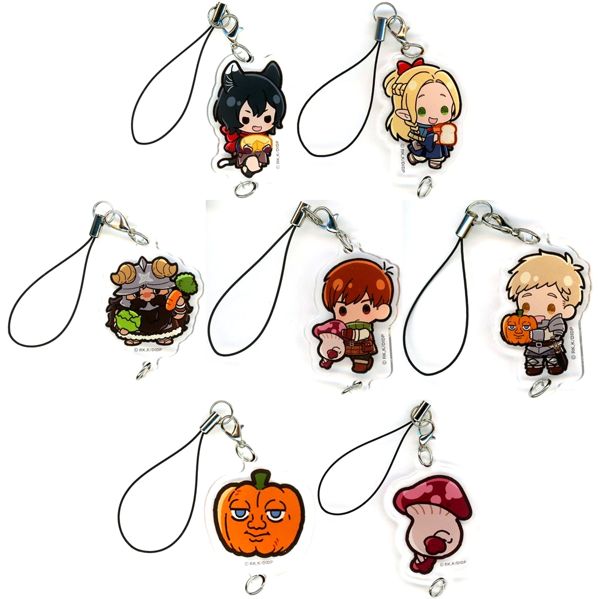 Set of 7 Delicious in Dungeon Trading Connecting Acrylic Keychain [USED]