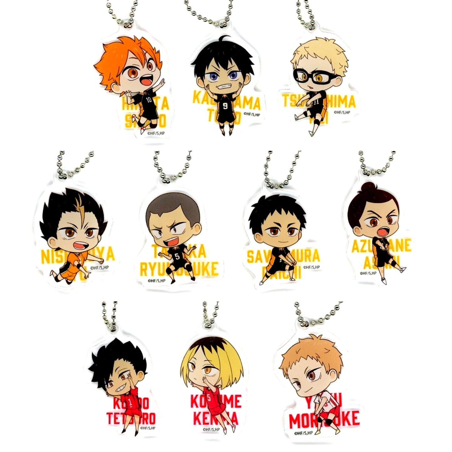 Set of 10 Haikyu!! Road to Victory Cafe Acrylic Keychain A [USED]