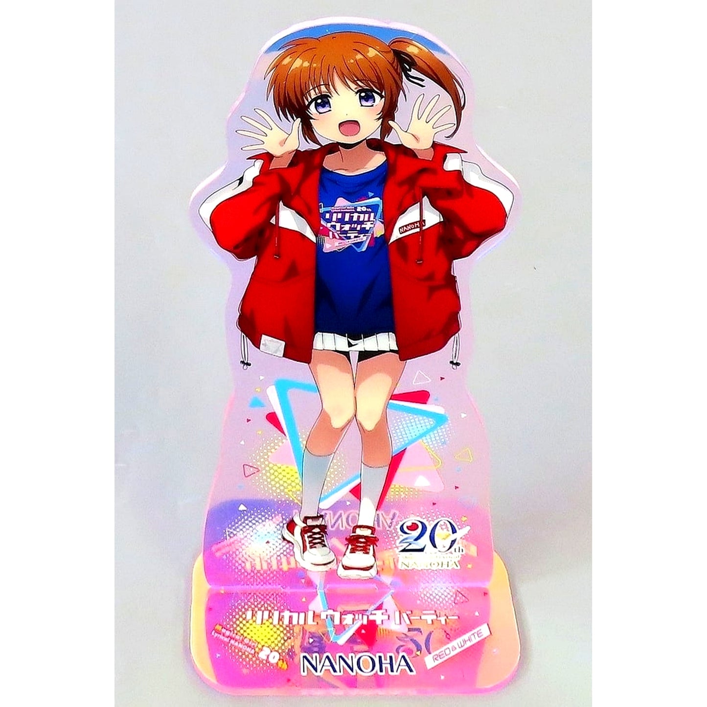 Nanoha Takamachi Aurora Acrylic Stand Magical Girl Lyrical Nanoha 20th Anniv Fan Party Lyrical Watch Party RED & WHITE [USED]