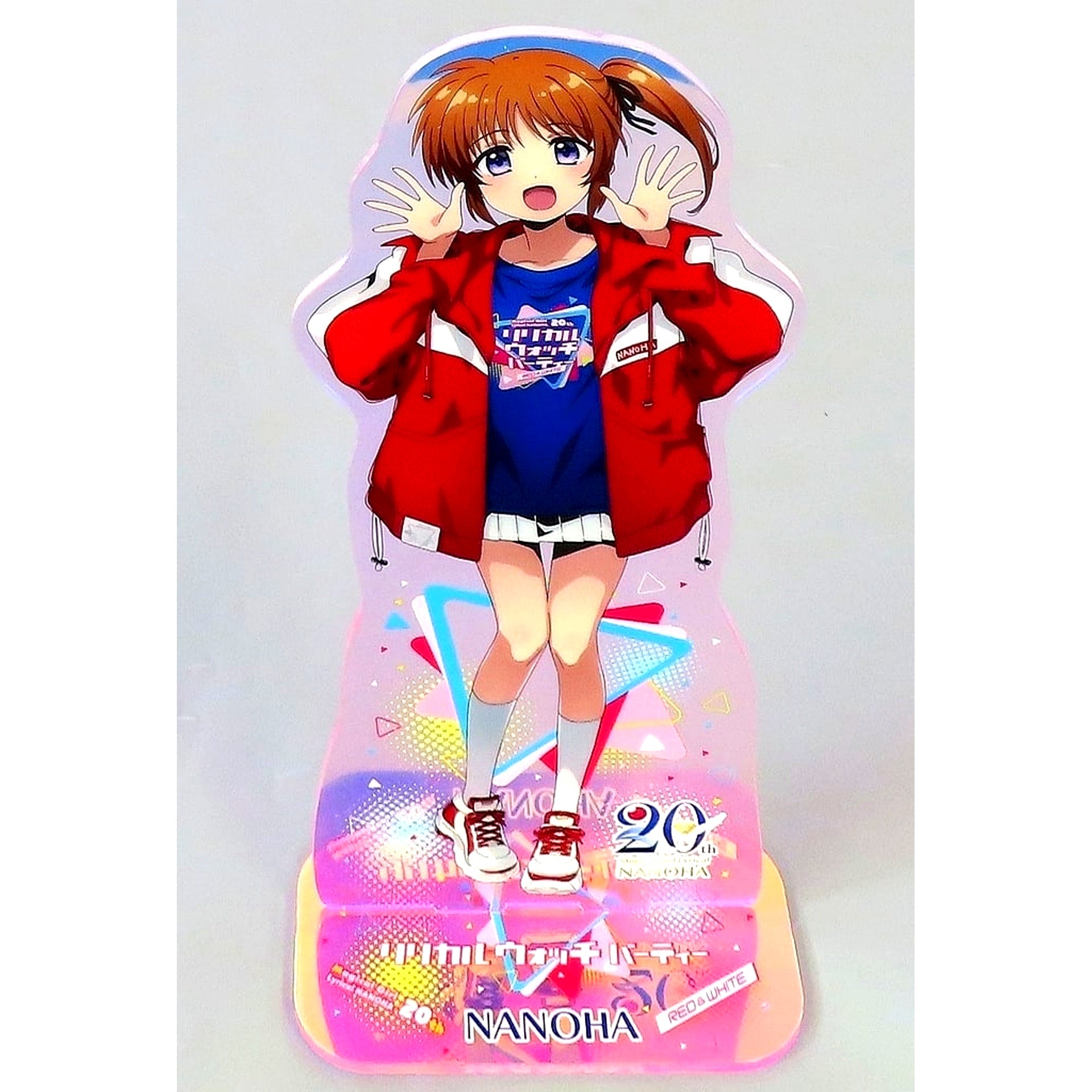 Nanoha Takamachi Aurora Acrylic Stand Magical Girl Lyrical Nanoha 20th Anniv Fan Party Lyrical Watch Party RED & WHITE [USED]