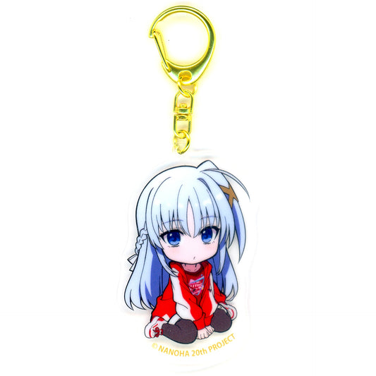 Reinforce II Magical Girl Lyrical Nanoha 20th Anniv Fan Party Lyrical Watch Party RED and WHITE Random Acrylic Key Ring [USED]