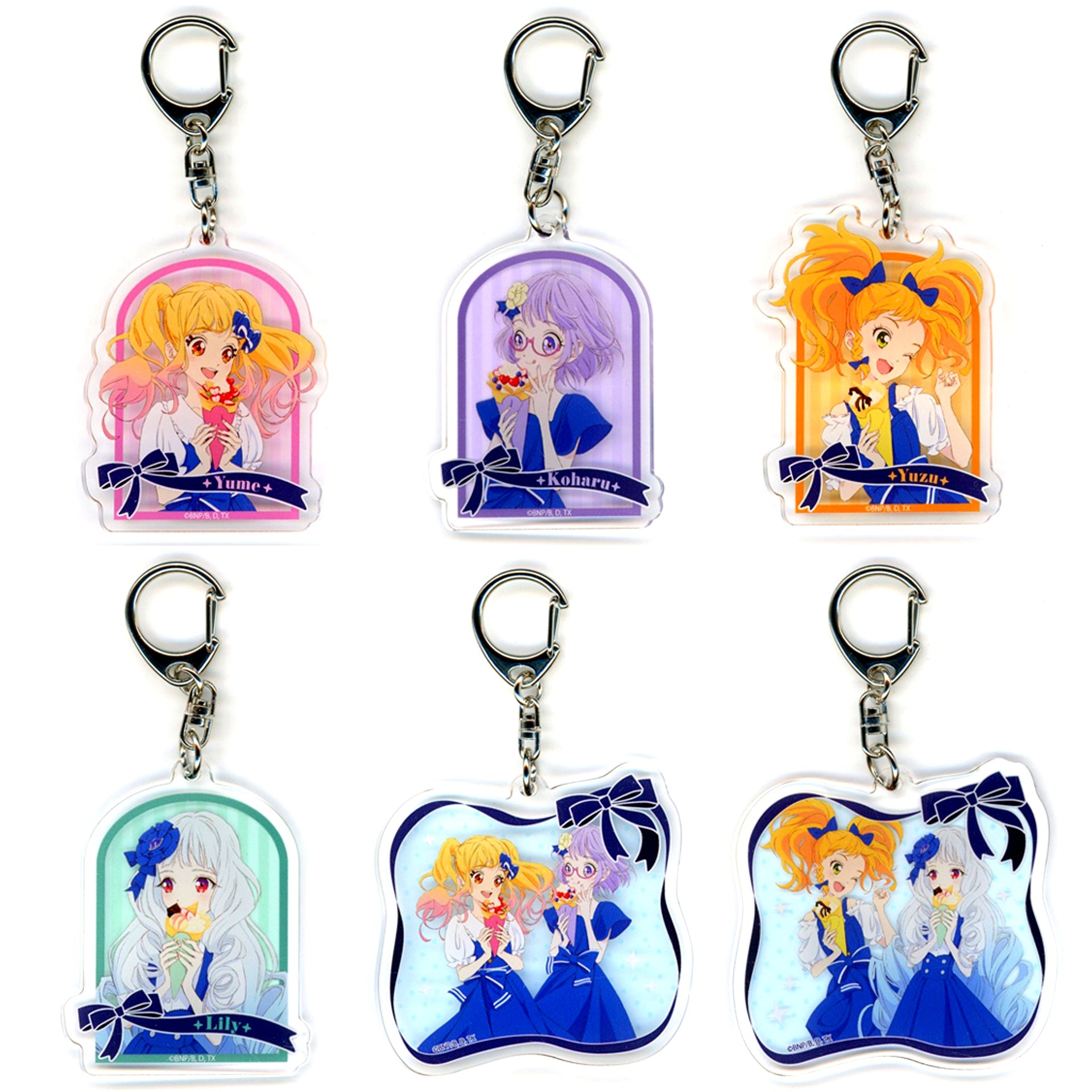 Set of 6 Acrylic Keychain Aikatsu Stars! 06. Illustration [USED]