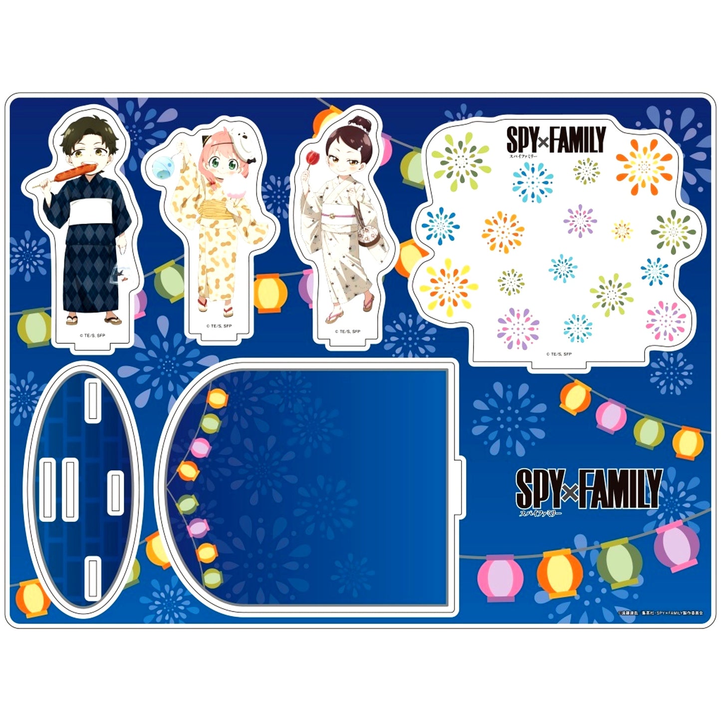 Anya Forger & Damian Desmond & Becky Blackbell Yukata Version Illustration Spy x Family Pop Up Shop Acrylic Diorama [USED]