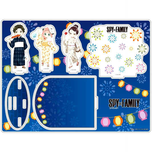 Anya Forger & Damian Desmond & Becky Blackbell Yukata Version Illustration Spy x Family Pop Up Shop Acrylic Diorama [USED]
