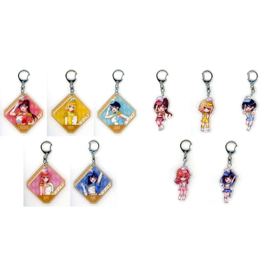 Set of 10 Rent-A-Girlfriend Acrylic Keychain Prize E DMM Kuji Love's Happy Marching! [USED]