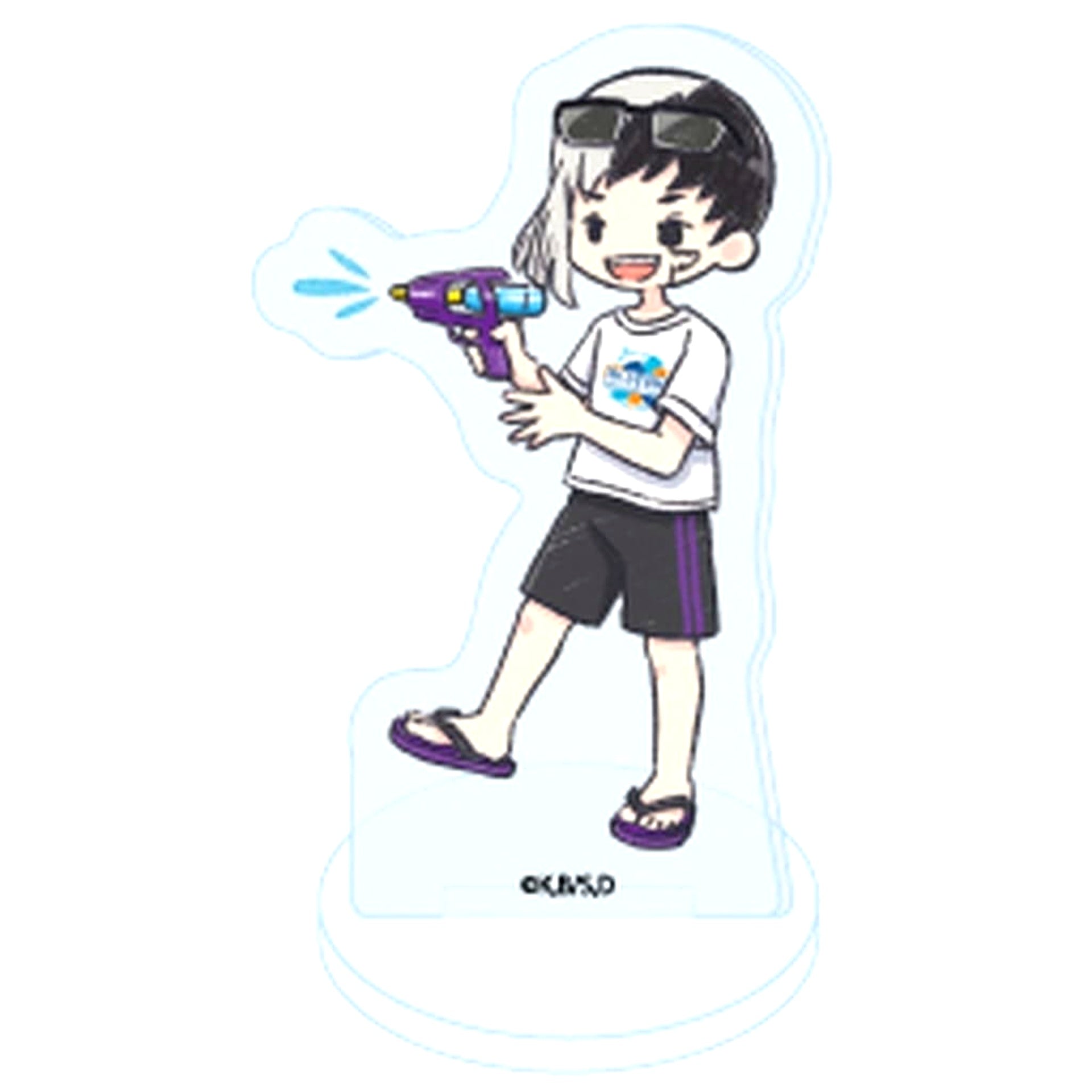 Gen Asagiri Dr. STONE Acrylic Petit Stand 17 Water Gun ver. GraffArt Illust [USED]