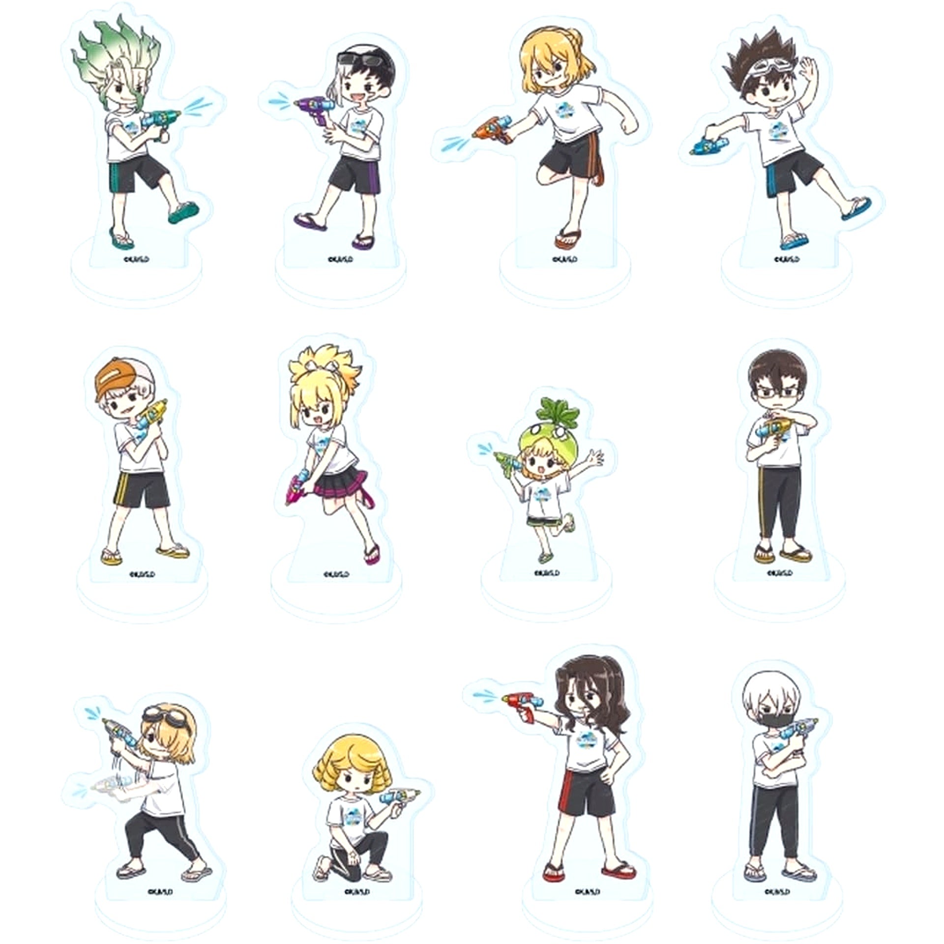 Group Dr. STONE Acrylic Mini Stand 17 Water Gun ver. GraffArt Illust 12 Types Set [USED]