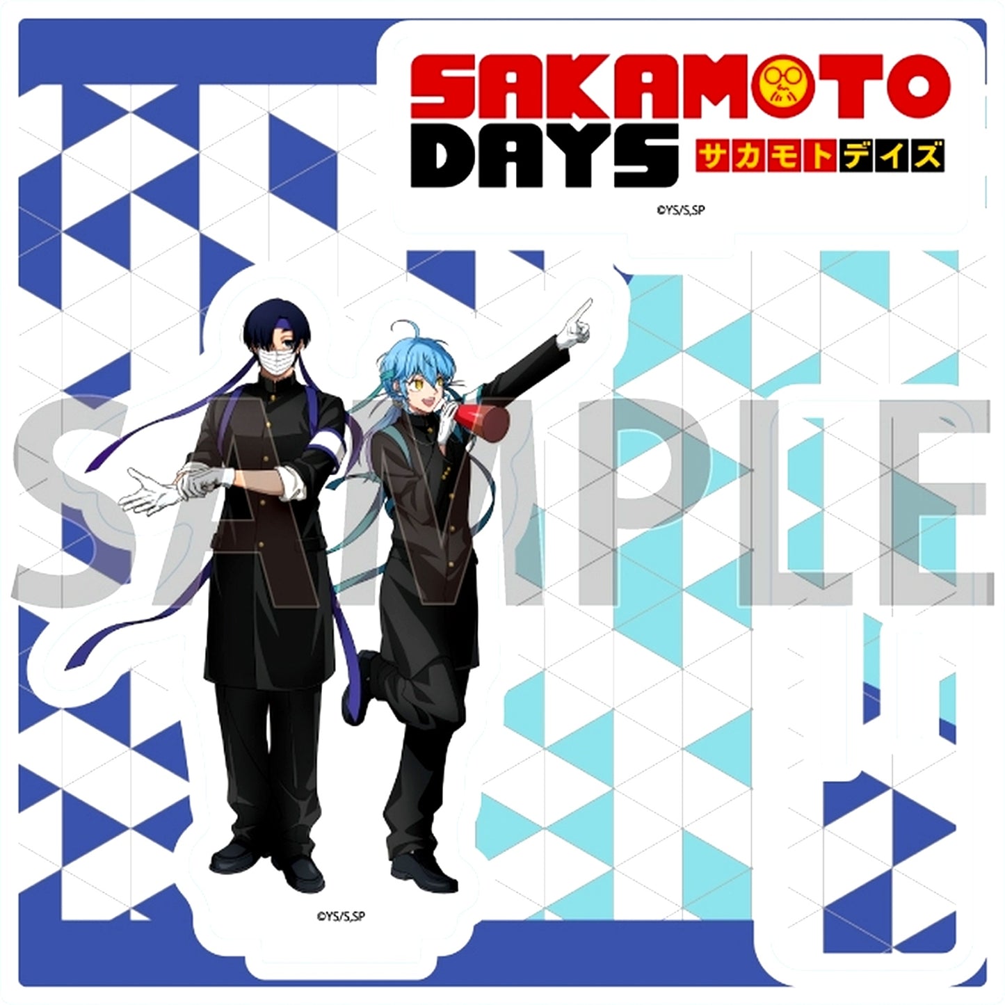 6 Akira Akao & Mafuyu Seba Cheer Squad Ver. Illustration Sakamoto Days Acrylic Stand Plate [USED]