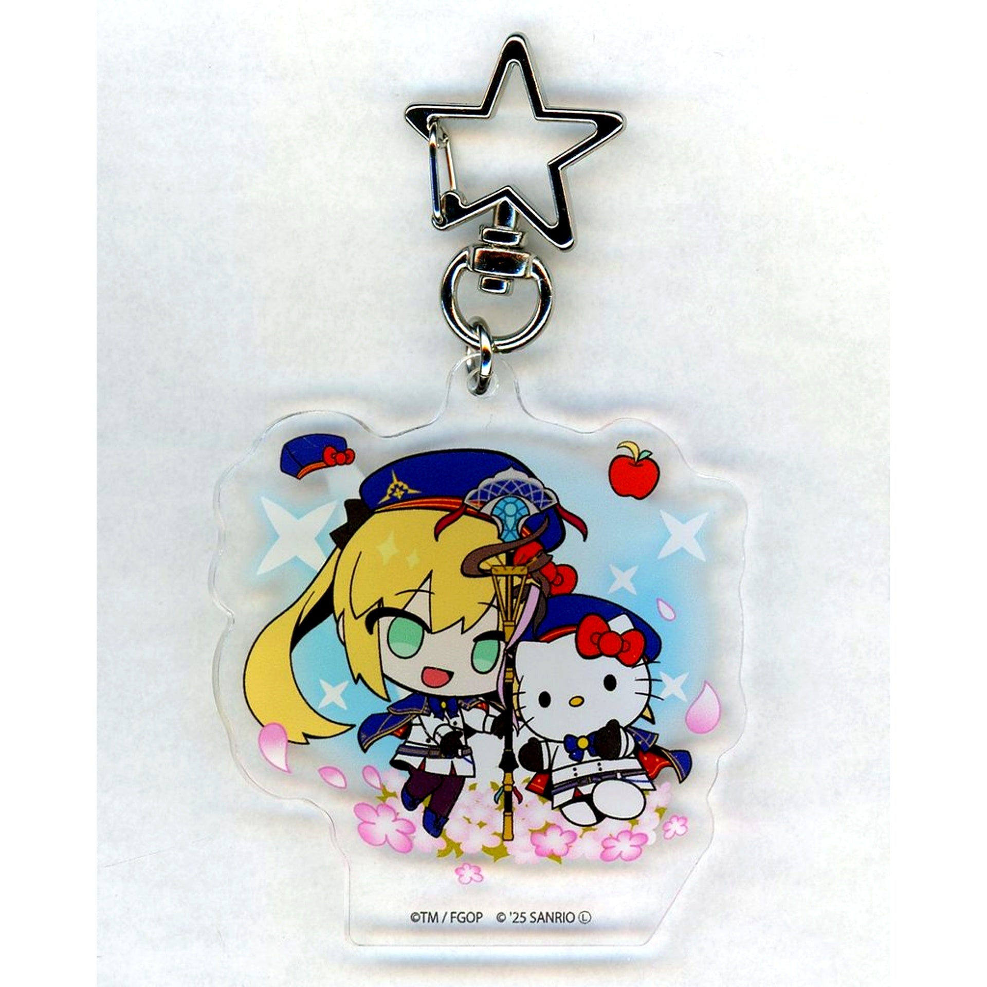 Caster Artoria Caster x Hello Kitty Fate/Grand Order x Sanrio Characters Star Shaped Carabiner Acrylic Keychain 03 Collabo Illustration [USED]