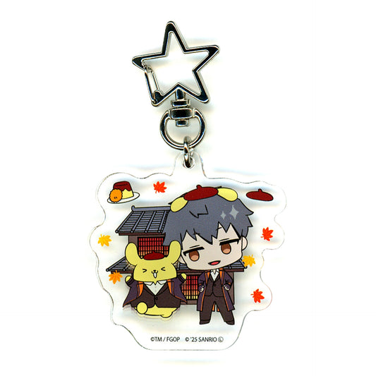 Saber Hajime Saito x Pompompurin Fate/Grand Order x Sanrio Characters Star Shaped Carabiner Acrylic Keychain 04 Collabo Illustration [USED]