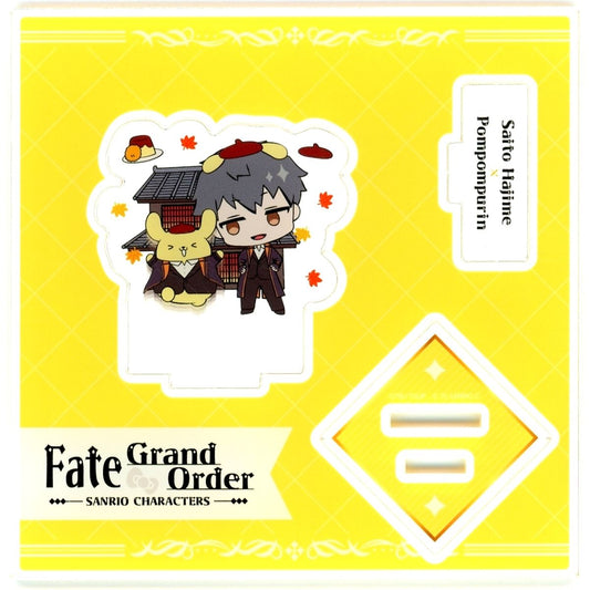 Saber, Saito Hajime x Pompompurin No.22 Collab Illustration Fate/Grand Order X Sanrio Characters Acrylic Stand Plate [USED]