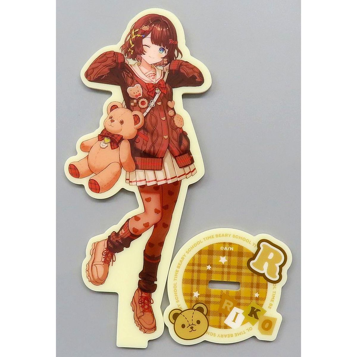 Riko Shiga Virtual YouTuber Nijisanji Acrylic Stand Beary School Time [USED]