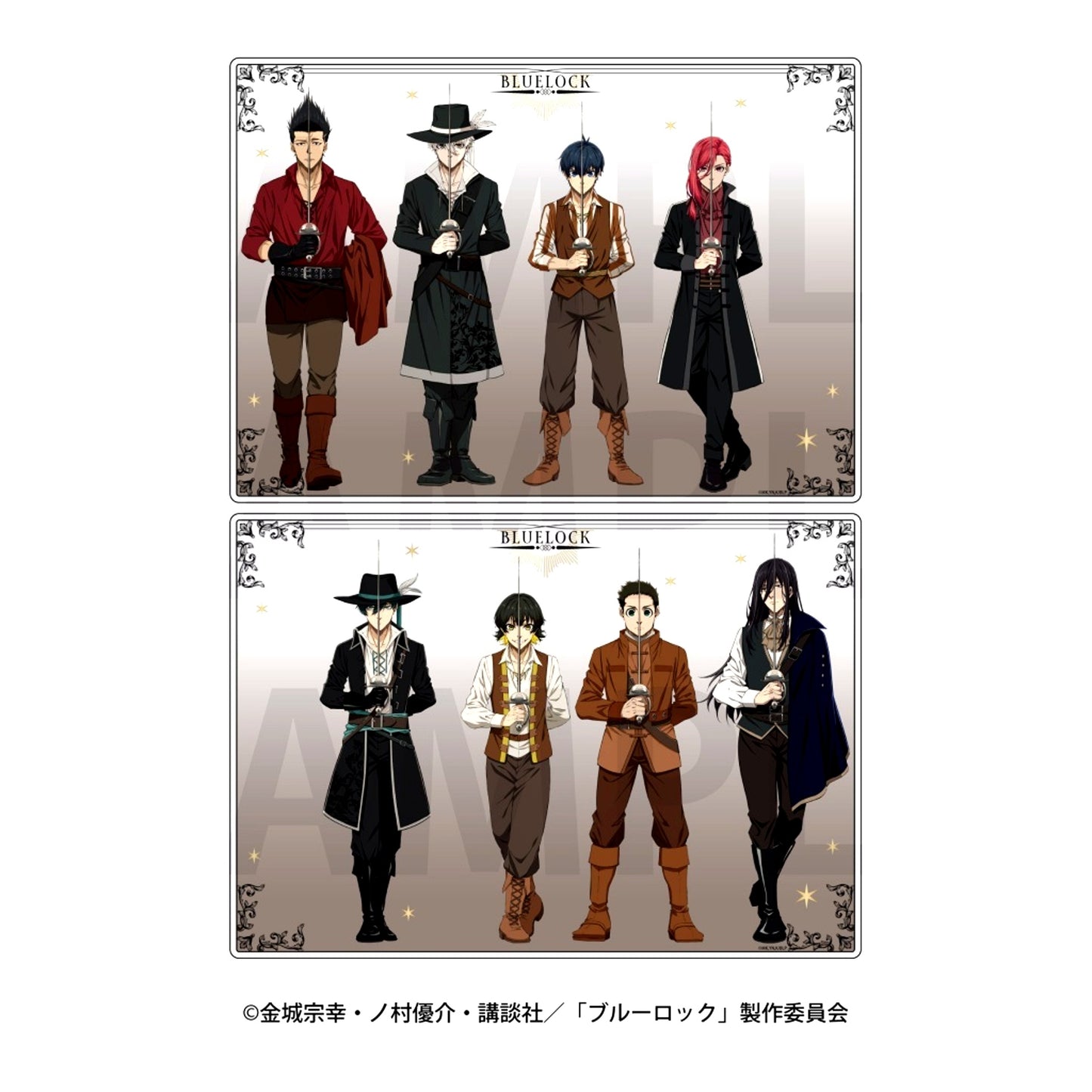 Group 8 Characters Three Musketeers Concept 2-Layer Acrylic Plate Blue Lock Animega x Sofmap Pre-sale Fair [USED]