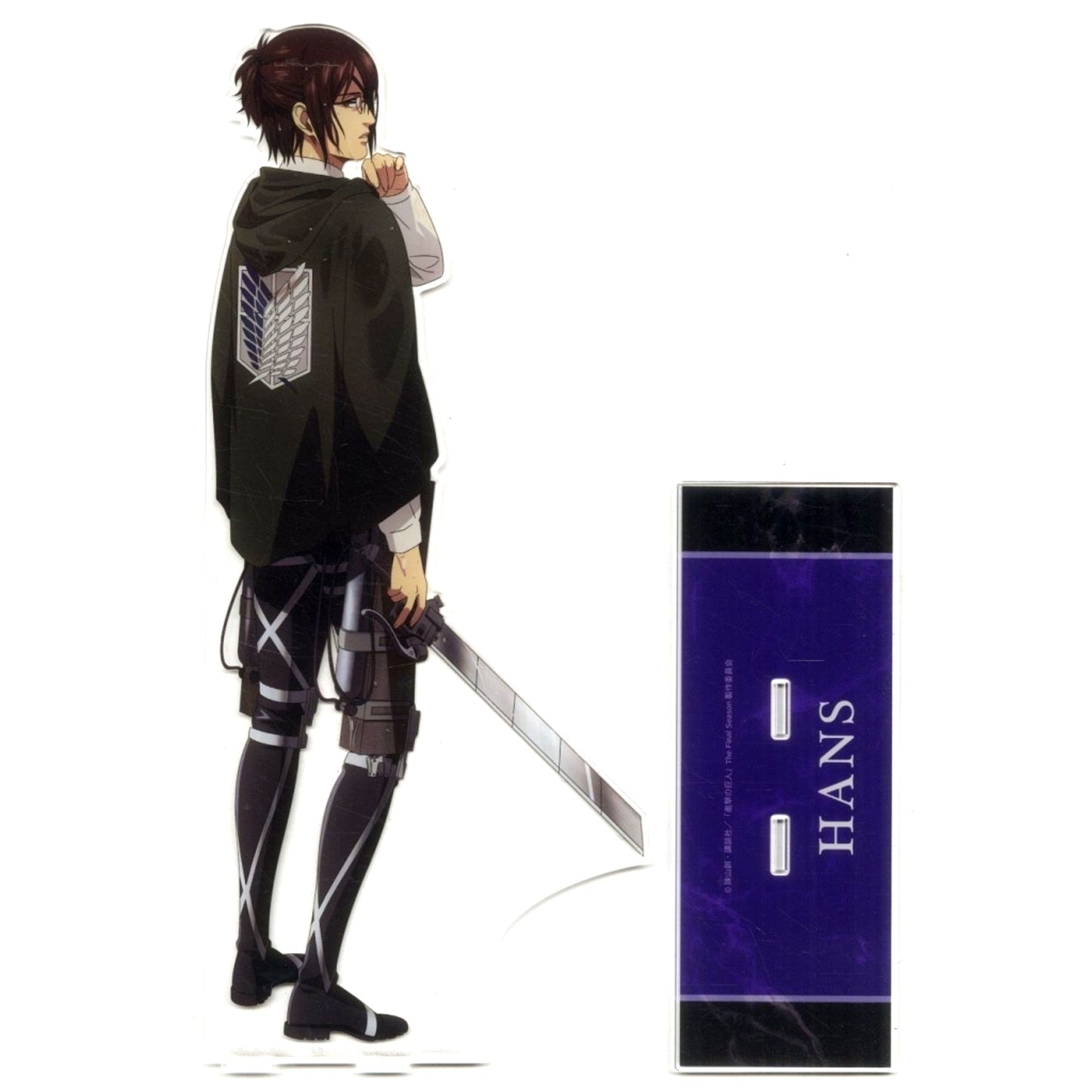 Hange Zoë Fighting Back Ver. A-3 Prize Super Huge Acrylic Stand Draw! Draw! x Kujimate Attack on Titan Online Kuji [USED]