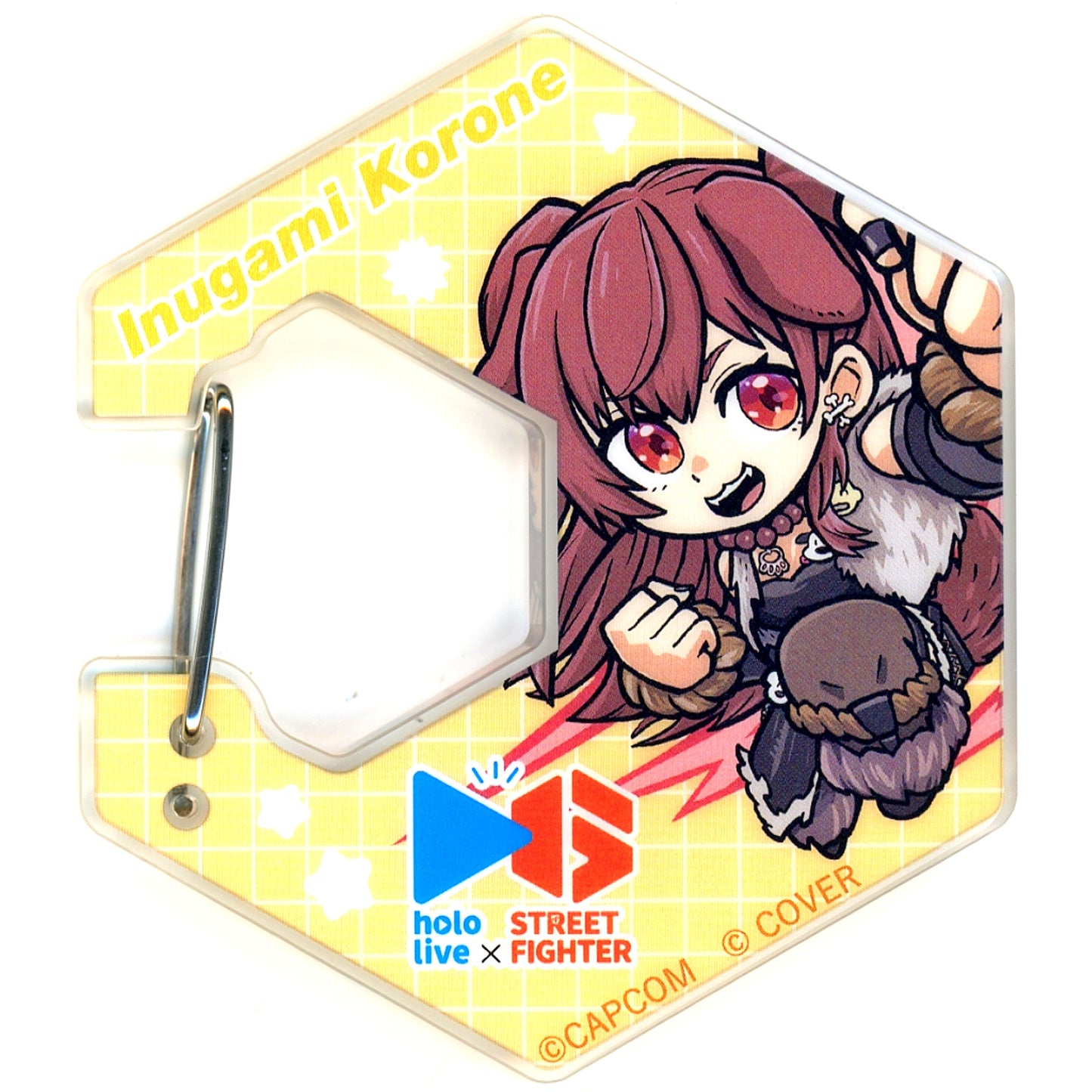 Inugami Korone SD Virtual YouTuber Hololive x Street Fighter 6 x Capcom Cafe Part 2 Trading Acrylic Carabiner [USED]