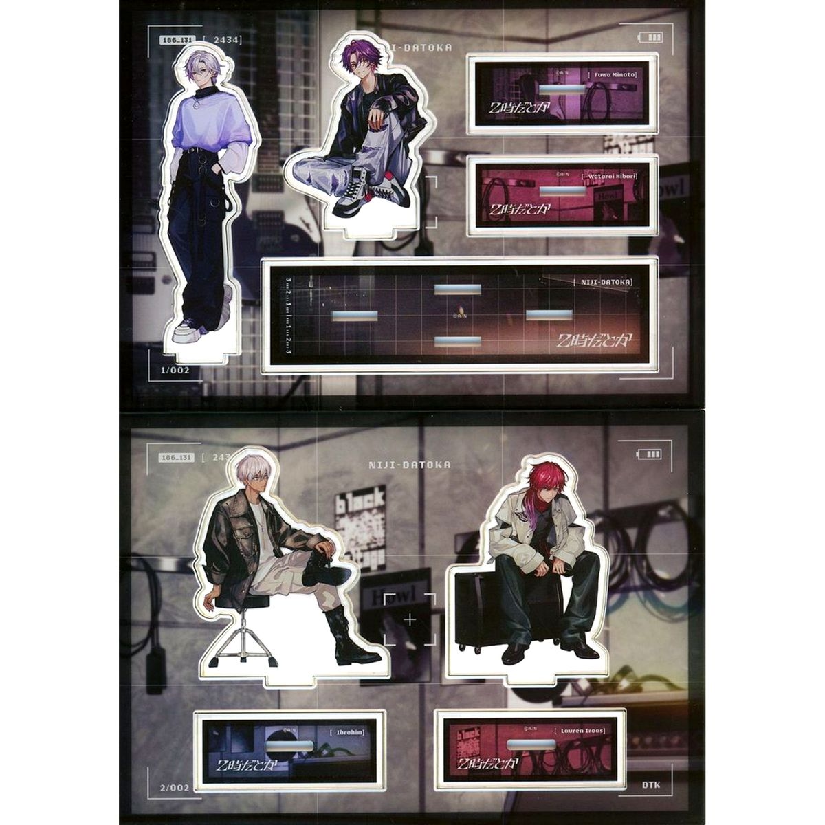 Niji-datoka Virtual YouTuber Nijisanji Acrylic Stand 4 Types Kyosou RIOT First Press Limited Edition Included Bonus [USED]