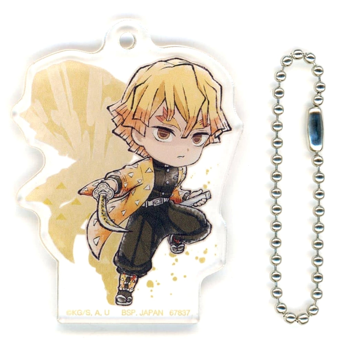 Demon Slayer: Kimetsu no Yaiba Zenitsu Agatsuma Ichiban Kuji Brothers of Thunder Kyunchara Acrylic Charm Prize F [USED]