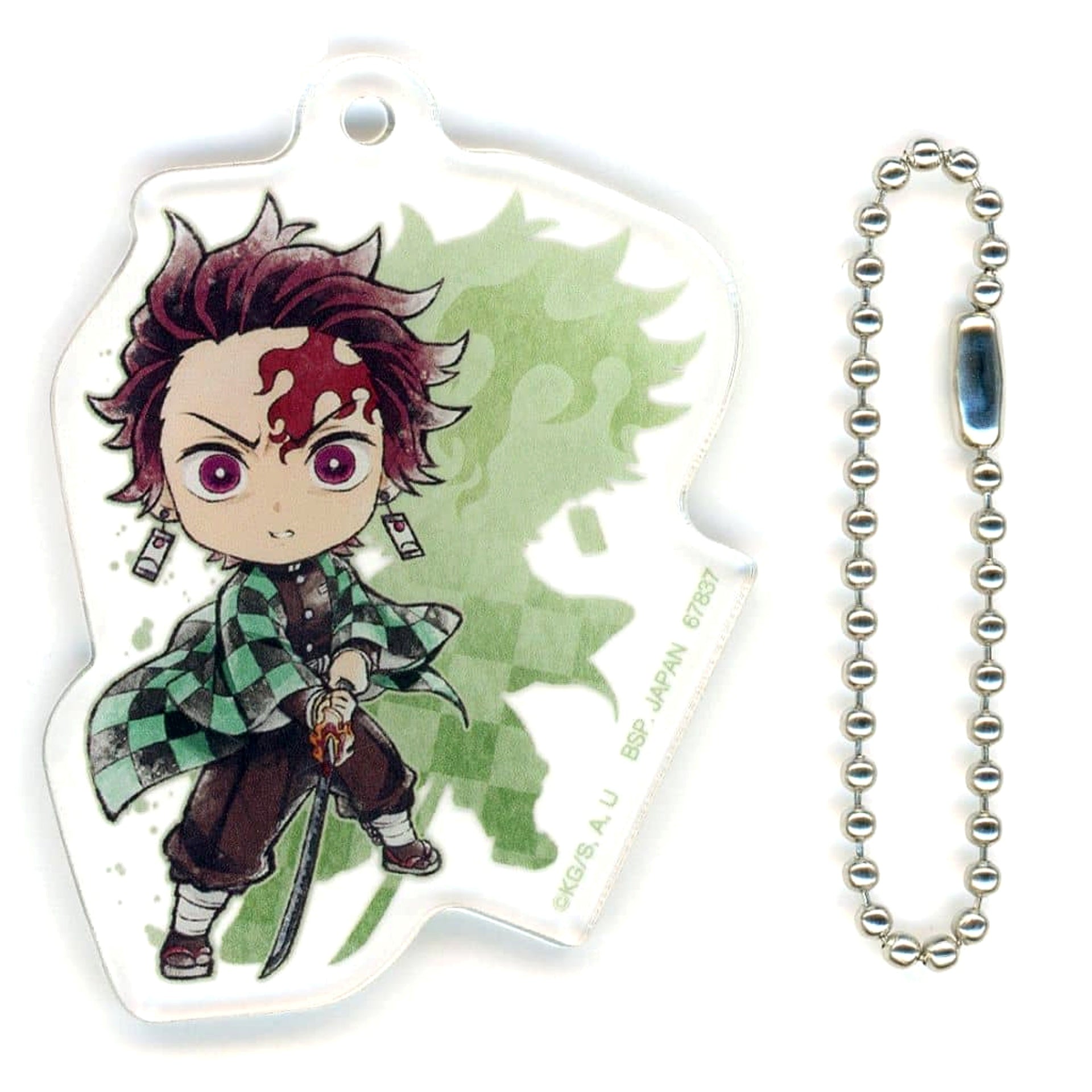 Demon Slayer: Kimetsu no Yaiba Tanjiro Kamado Ichiban Kuji Brothers of Thunder Kyunchara Acrylic Charm Prize F [USED]