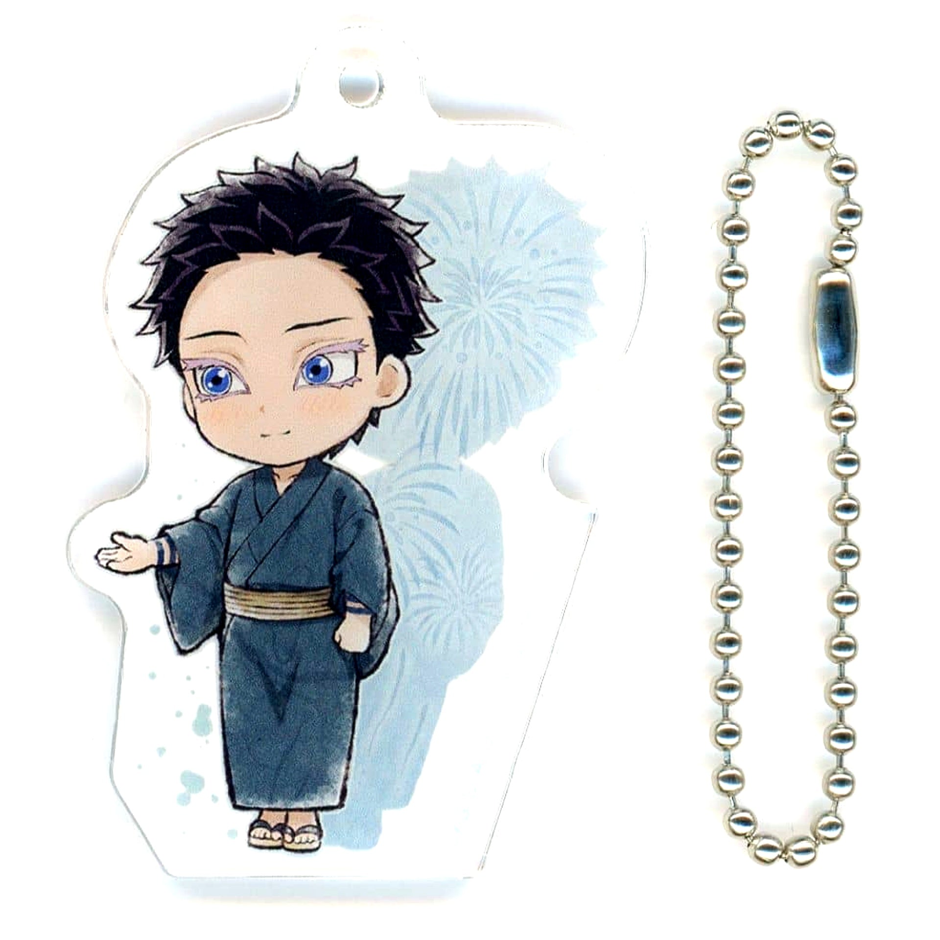 Hakuji Yukata Demon Slayer: Kimetsu no Yaiba Ichiban Kuji Brothers of Thunder Kyunchara Acrylic Charm Prize F [USED]