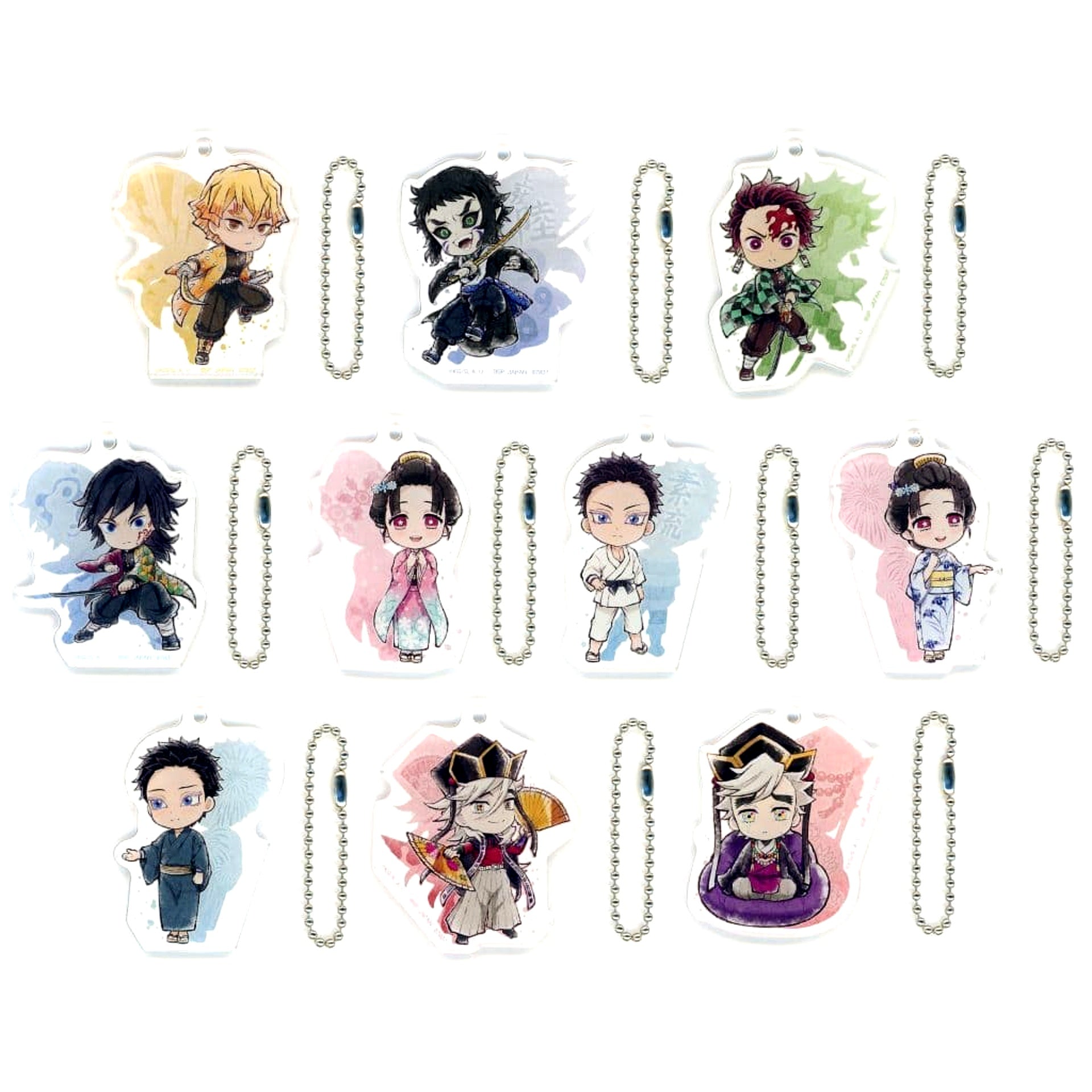 Zenitsu Agatsuma & Others Demon Slayer: Kimetsu no Yaiba All 10 Types Set Ichiban Kuji Brothers of Thunder Kyunchara Acrylic Charm Prize F [USED]