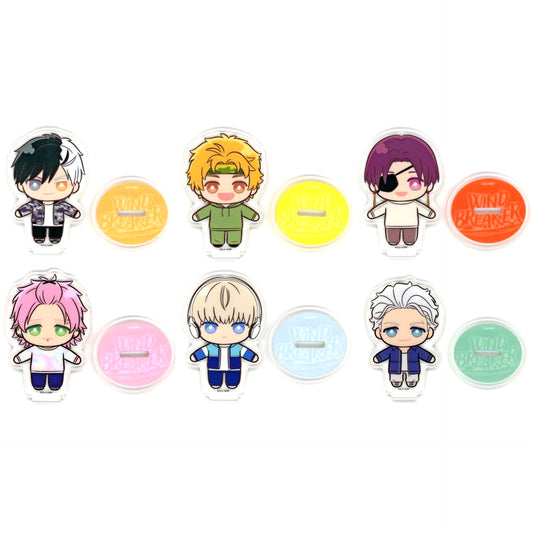 Set of 6 WIND BREAKER Deformed Acrylic Stand D Prize SEGA Lucky Kuji Online STREET DANCE TV Anime [USED]