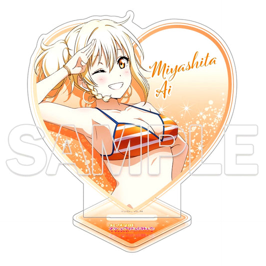 Ai Miyashita Heart-Shaped Glitter Acrylic Stand Love Live! Nijigasaki High School Idol Club [USED]
