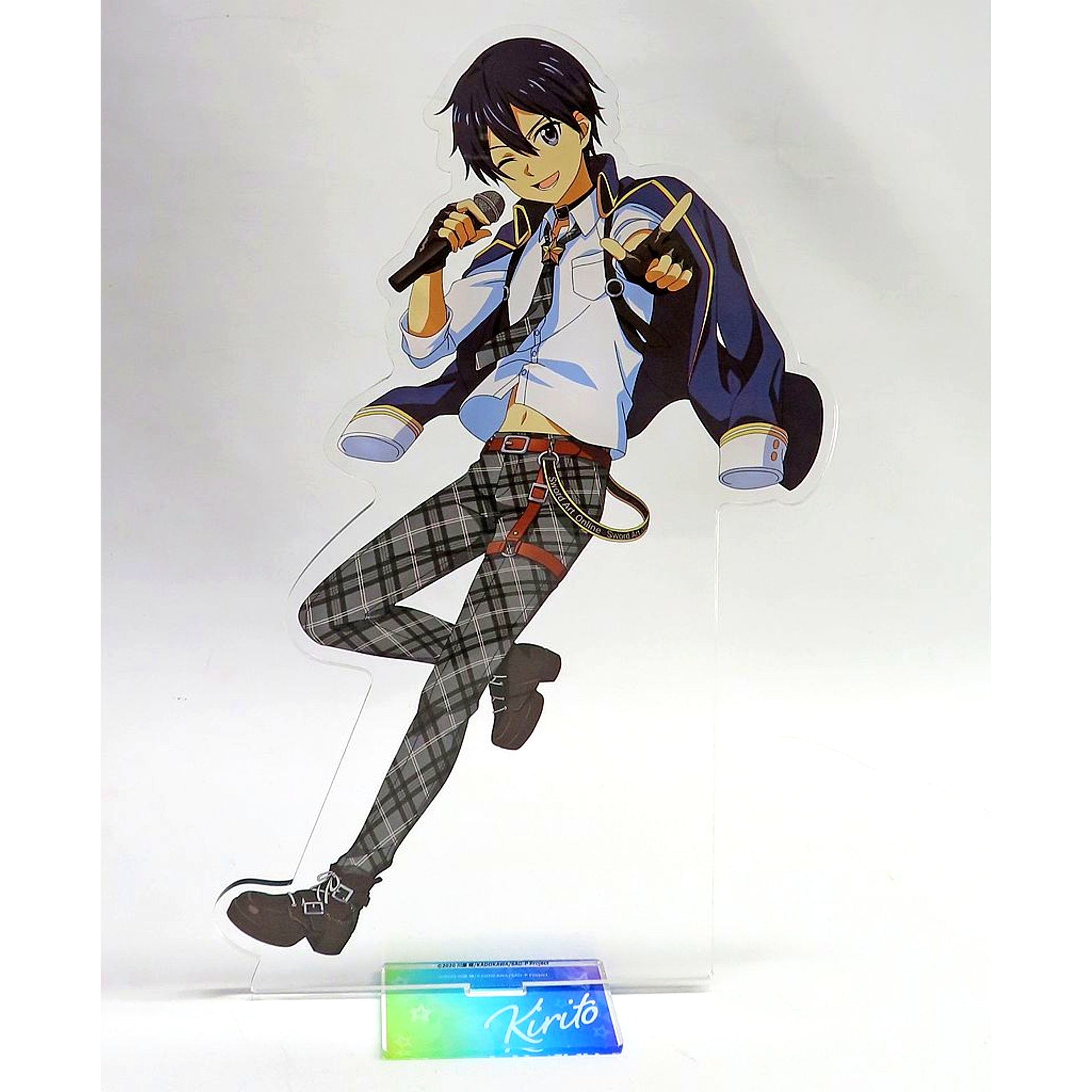 Kirito BIG Acrylic Stand Sword Art Online x Karaoke no Tetsujin KARATEZ On Stage [USED]