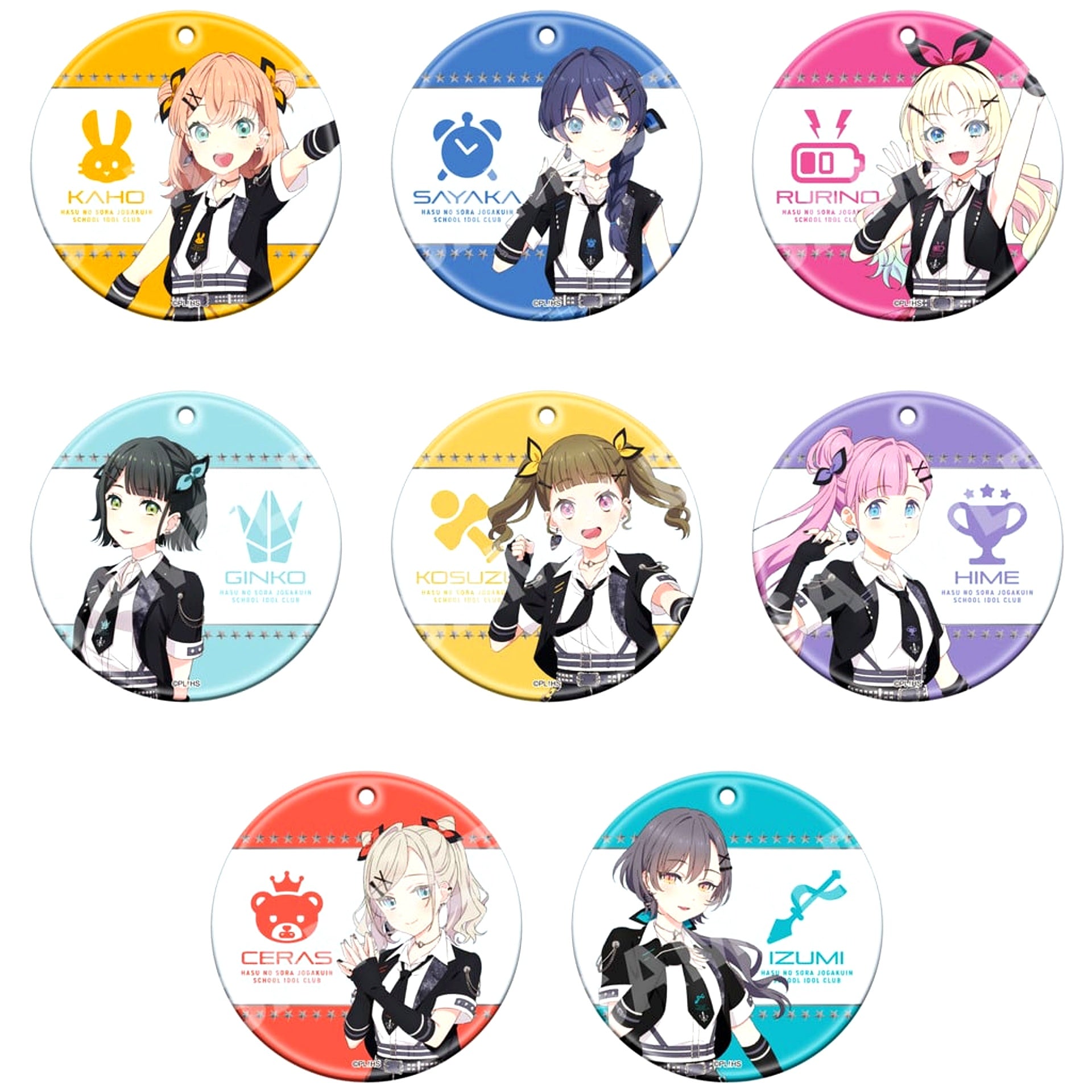 Set of 8 I Do Me! Ver. Clear Soft Keychain A Love Live! Hasunosora Girls' High School Idol Club [USED]