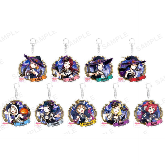 Set of 9 Halloween Ver. Trading Kirarin Acrylic Keychain Love Live! School Idol Festival Aqours [USED]