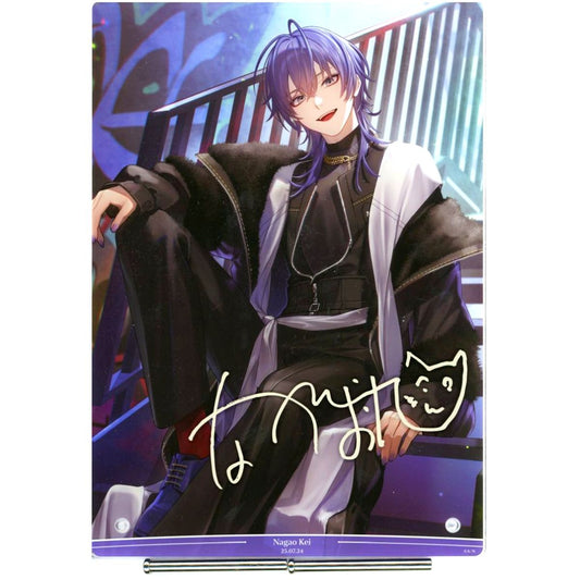 Nagao Kei Virtual YouTuber Nijisanji B5 Acrylic Panel Foil Stamped Replica Autograph Birthday 2025 Included Item [USED]