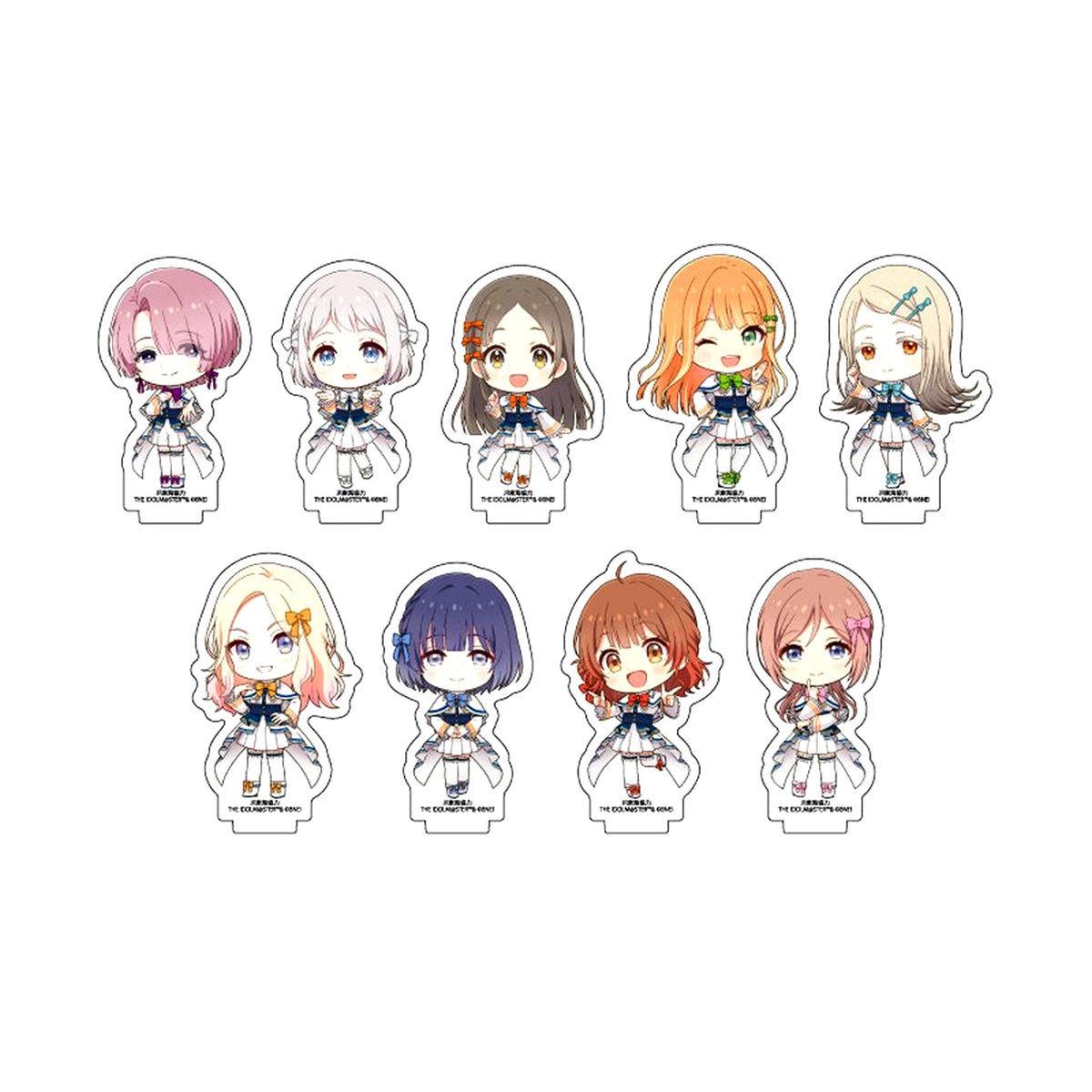 Set of 9 TR@VEL MEDLEY with THE IDOLM@STER Series I Will Produce Your Journey Vol. 5 JR Central x Gakuen Idolmaster Acrylic Petit Stand [USED]