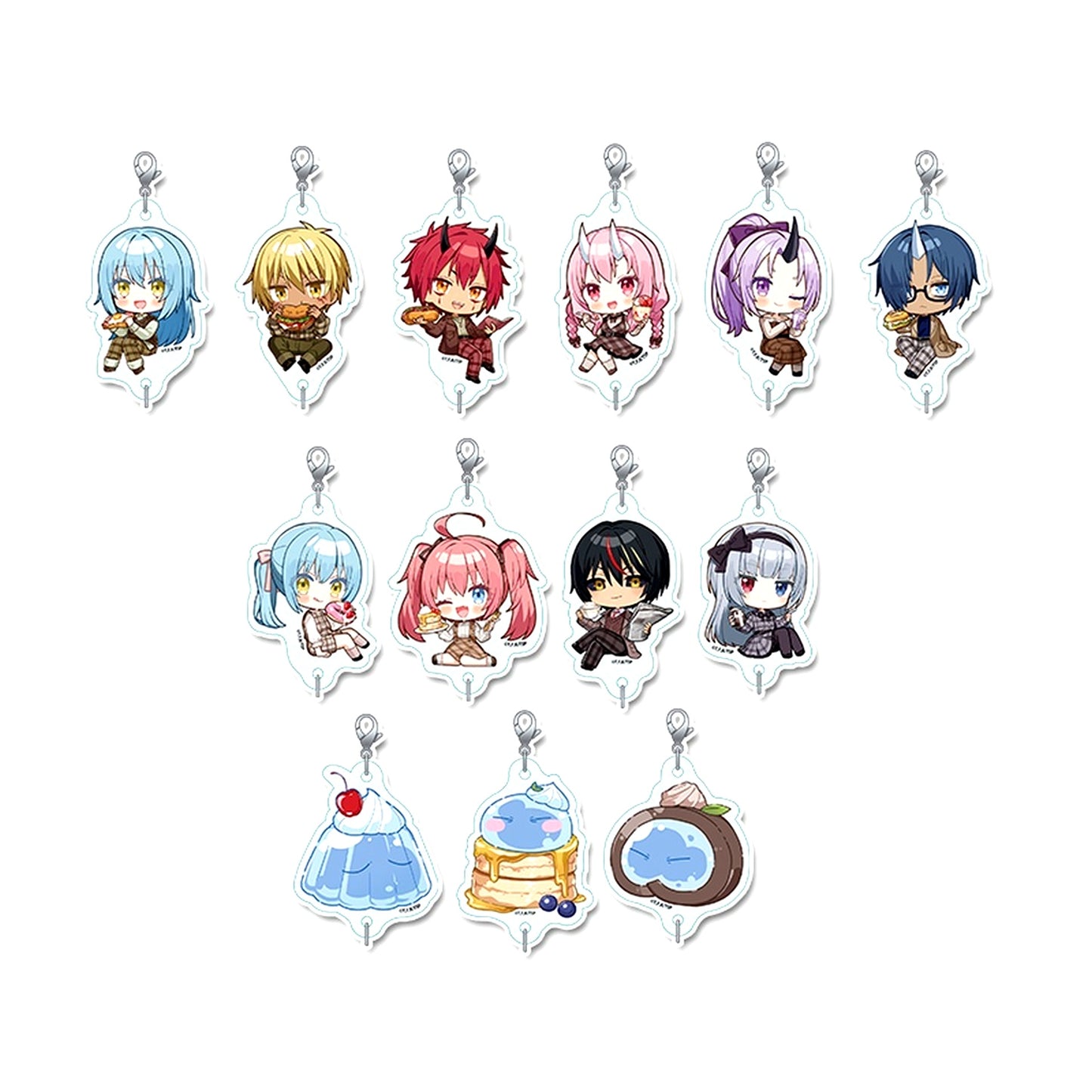 Set of 13 Puchi Choco Trading Connecting Acrylic Keychain Cafe Rice Ver. That Time I Got Reincarnated as a Slime [USED]