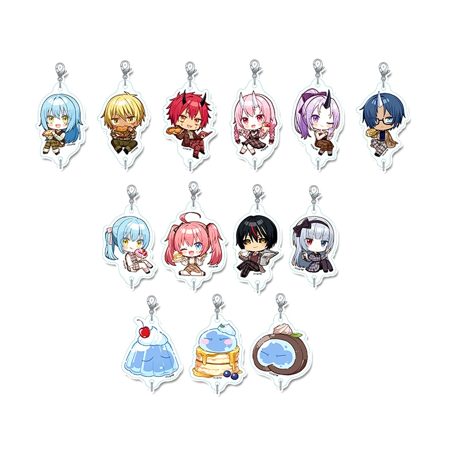 Set of 13 Puchi Choco Trading Connecting Acrylic Keychain Cafe Rice Ver. That Time I Got Reincarnated as a Slime [USED]